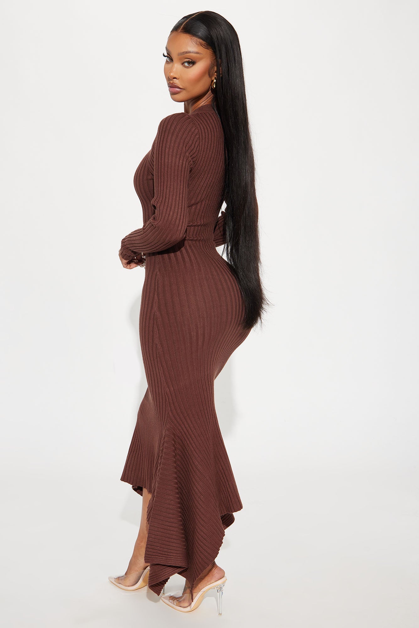 Kaylie Sweater Maxi Dress - Chocolate