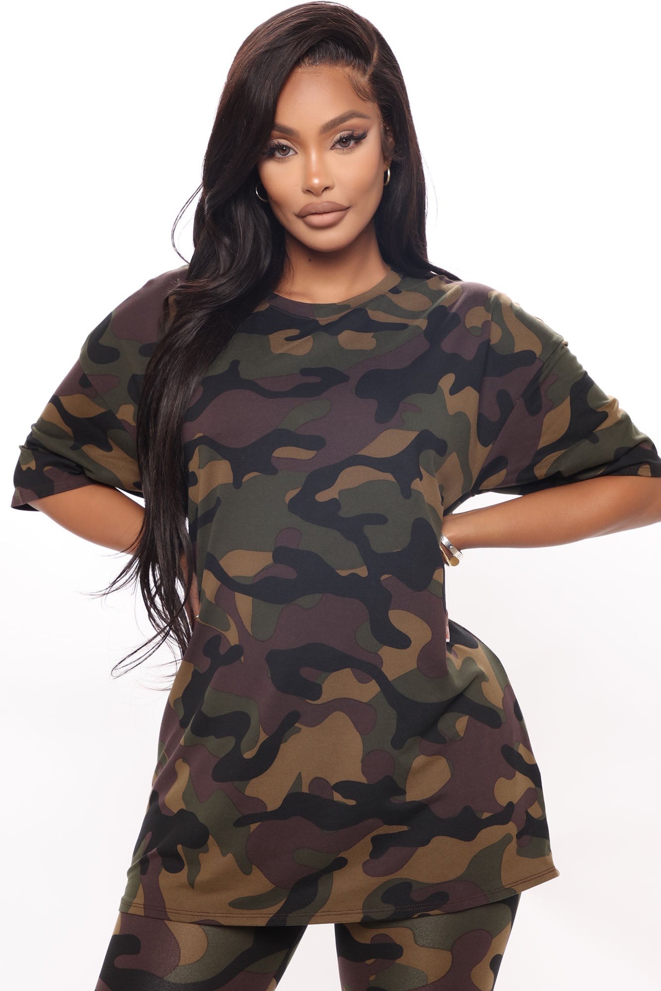 Weekend Vibes Camo Legging Set - Brown/combo