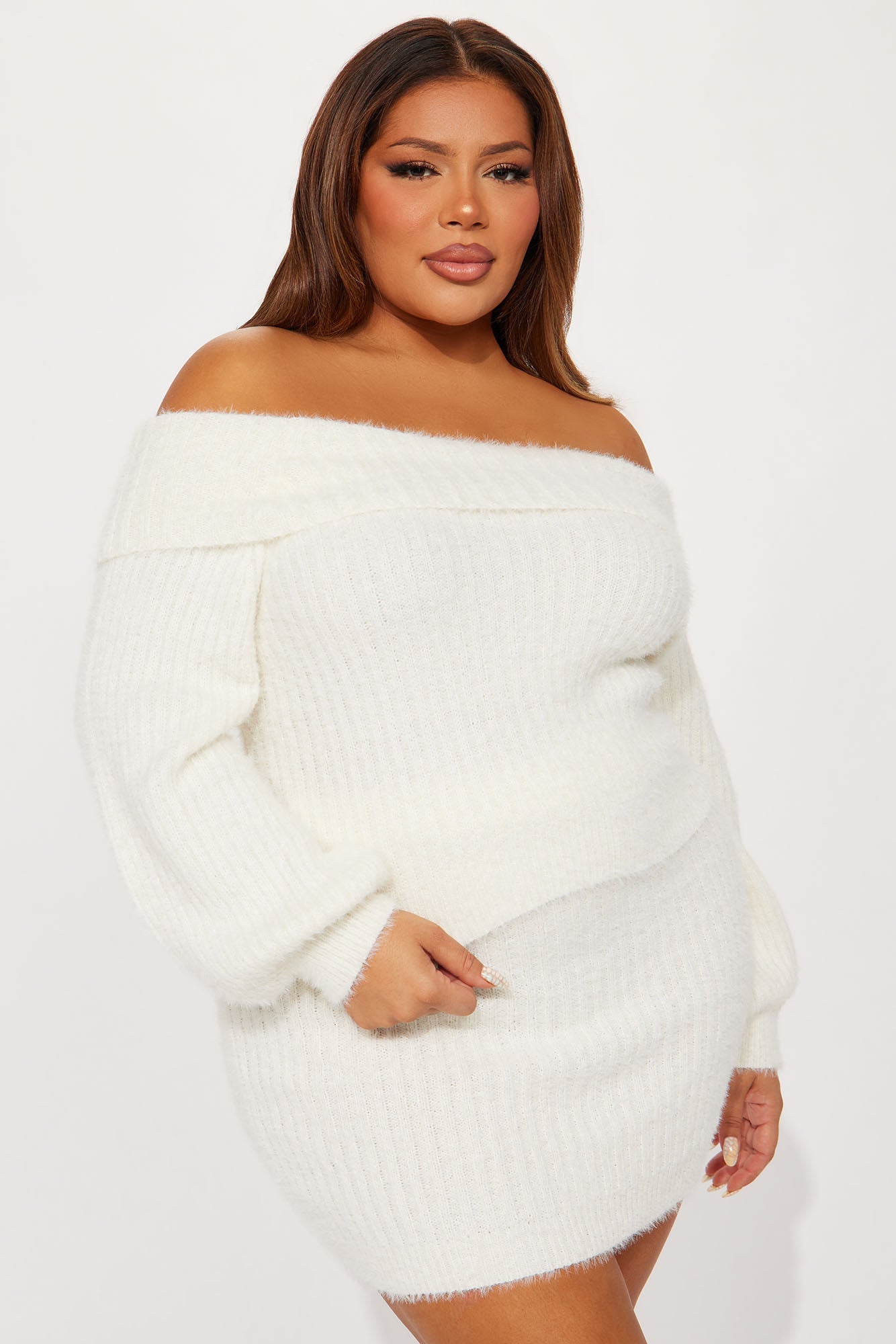 Elsa Fuzzy Skirt Set - Ivory