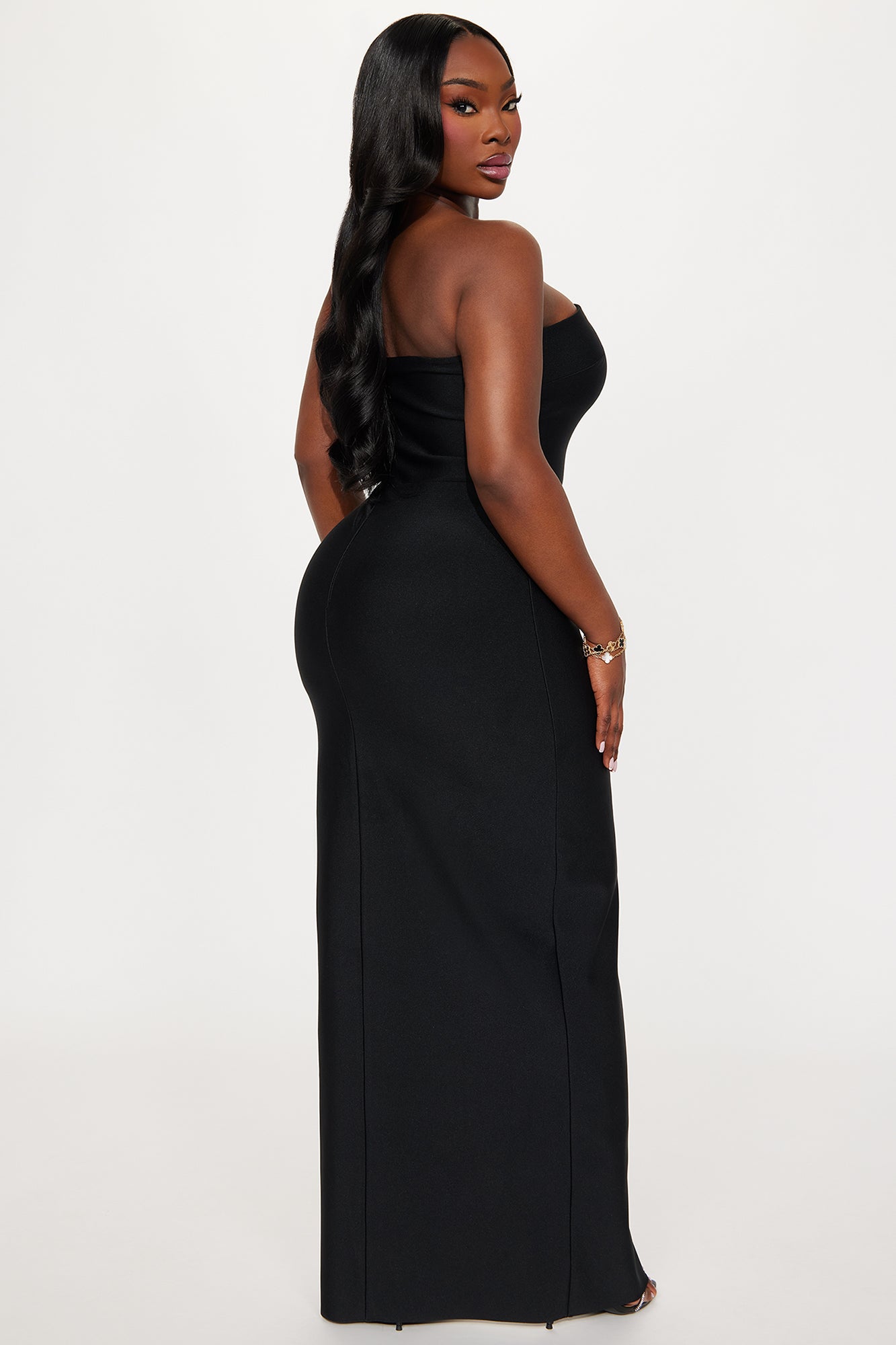 Stevie Lace Up Bandage Maxi Dress - Black
