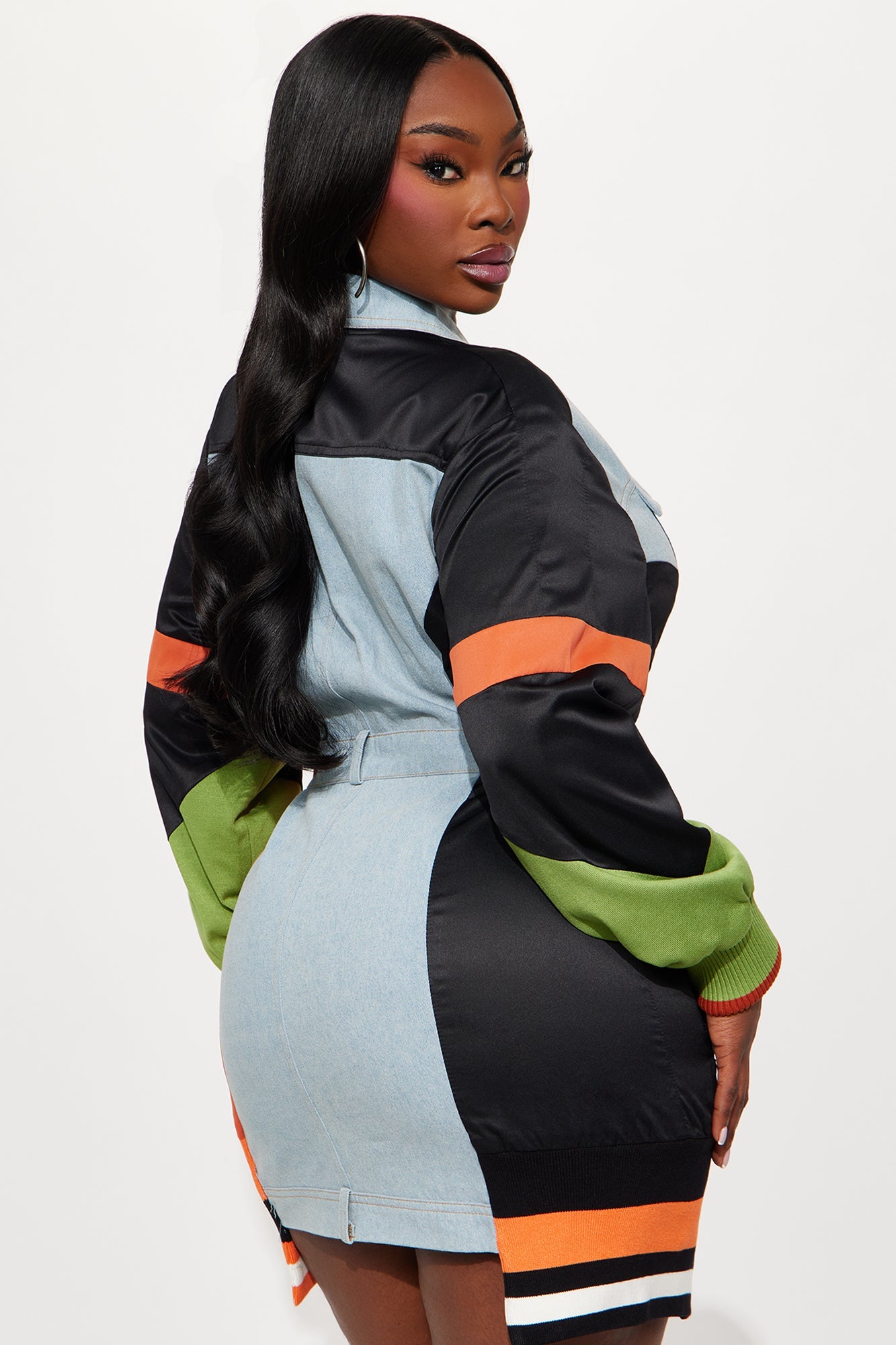 Sonic Zoom Denim Mini Dress - Black/combo