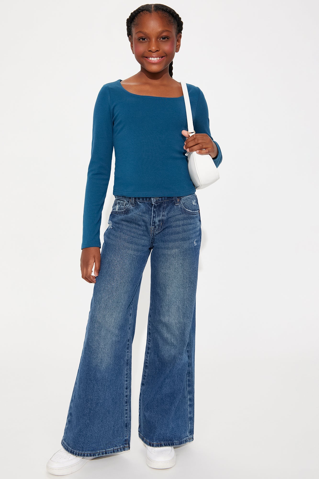 Mini Kyra Square Neck Top - Teal
