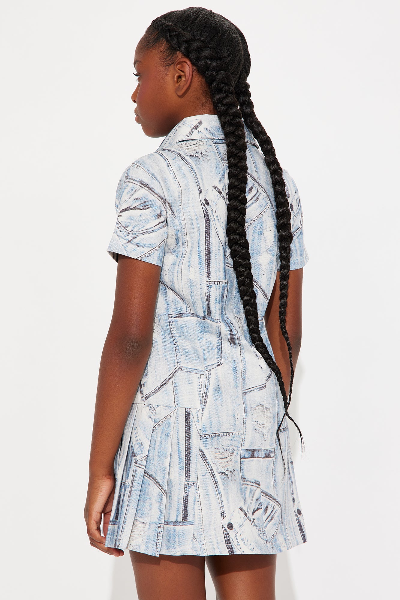 Mini Dare To Be Denim Shirt Dress - Medium Wash
