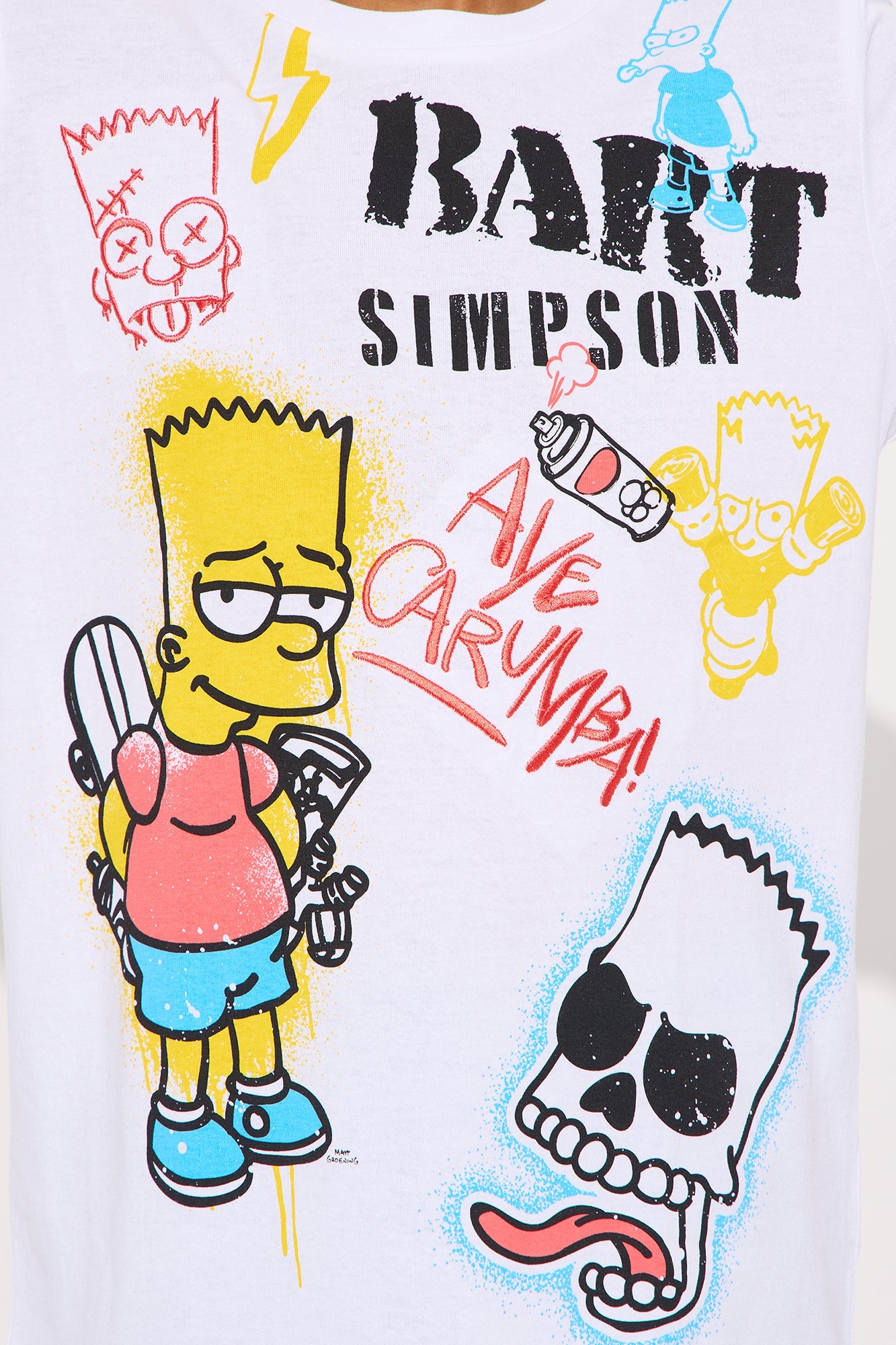 Mini Bart Simpson Graffiti Short Sleeve Tee - White/combo