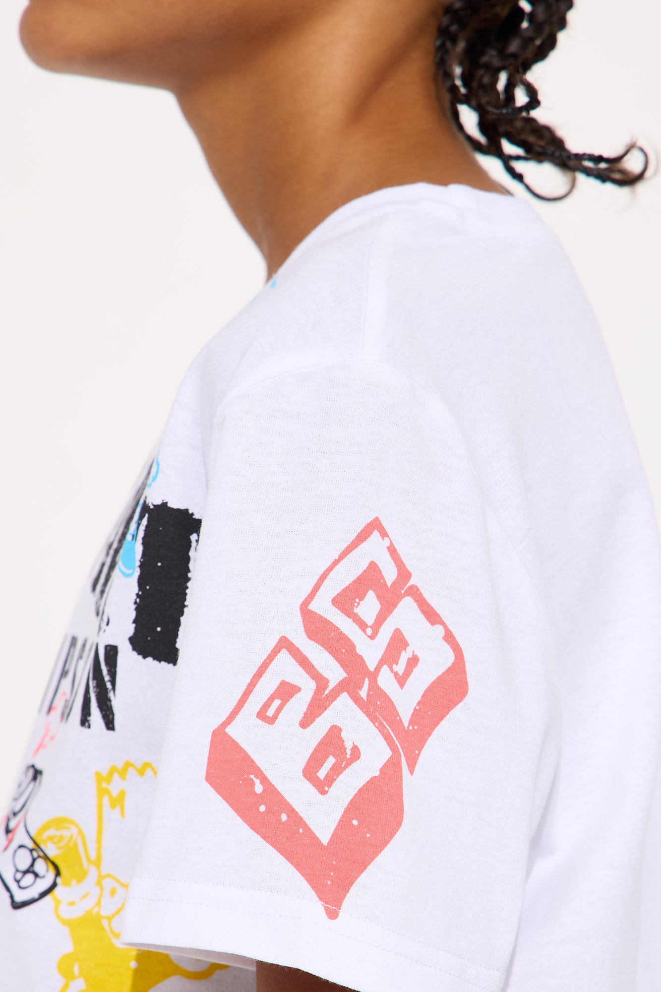 Mini Bart Simpson Graffiti Short Sleeve Tee - White/combo