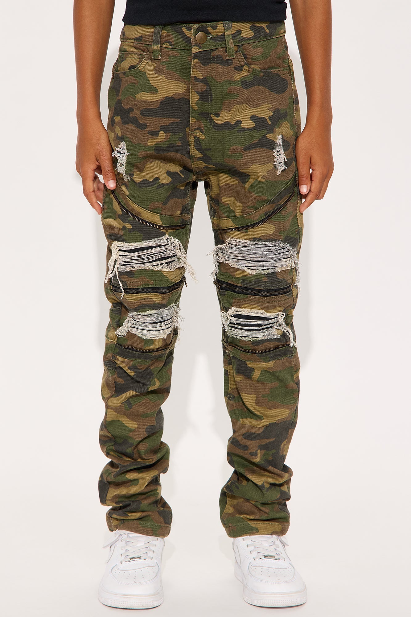 Mini Field Ready Camo Ripped Skinny Pants - Camouflage