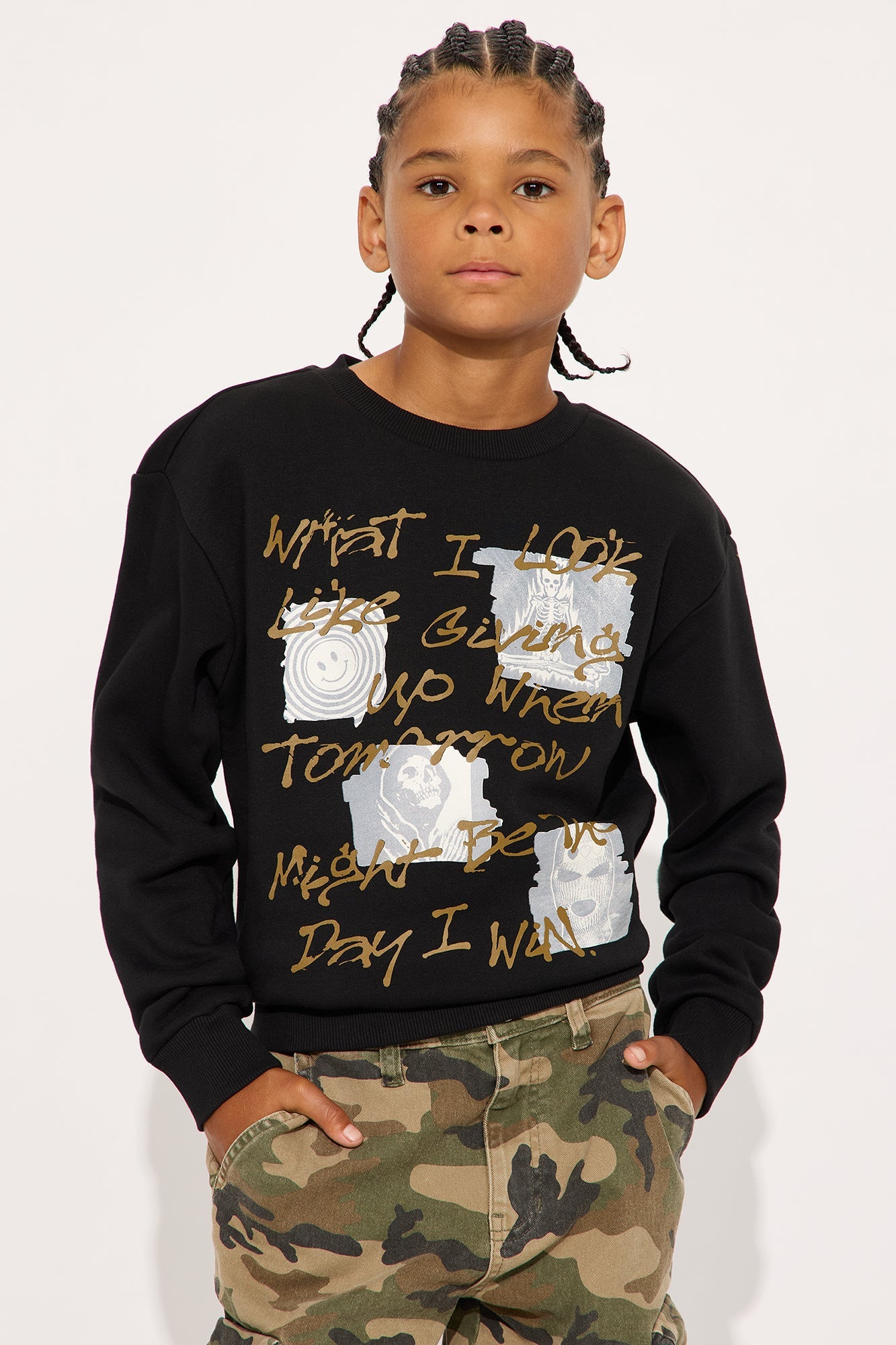 Mini What I Look Like Crewneck Sweatshirt - Black