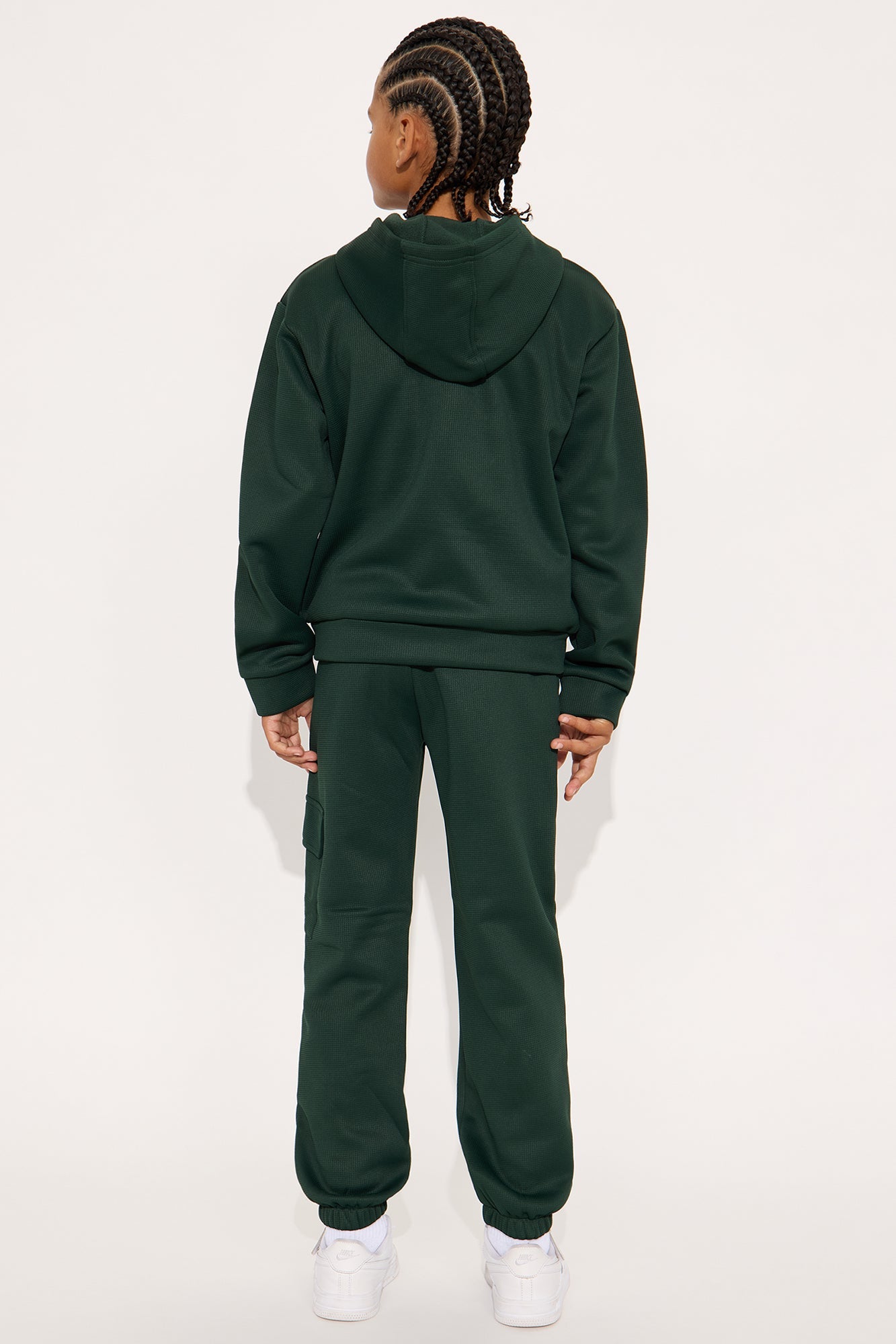 Mini Aiden 2 Piece Cargo Hoodie And Jogger Set - Hunter Green