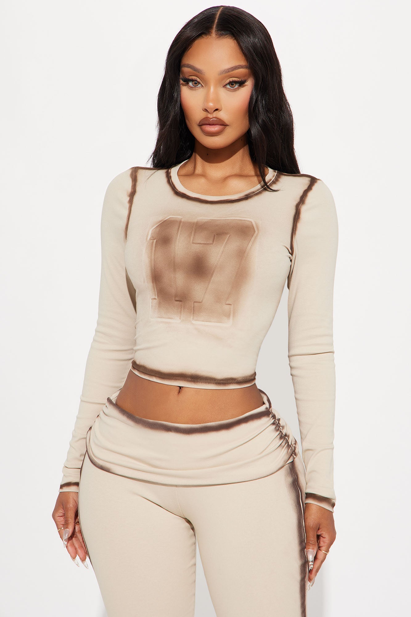 17 Again Washed Pant Set - Taupe/combo