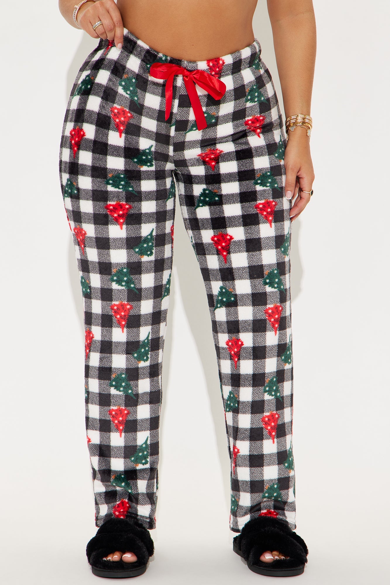 JIngle All The Way Plush PJ Pant - Black/White