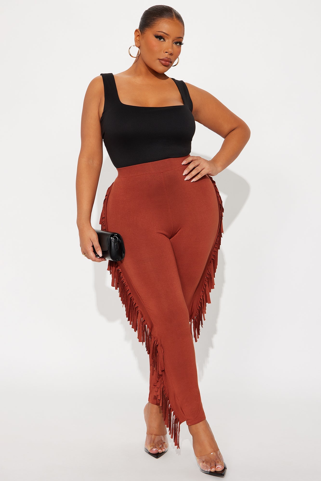 Shake It Like a Fringe Shaker Legging - Rust