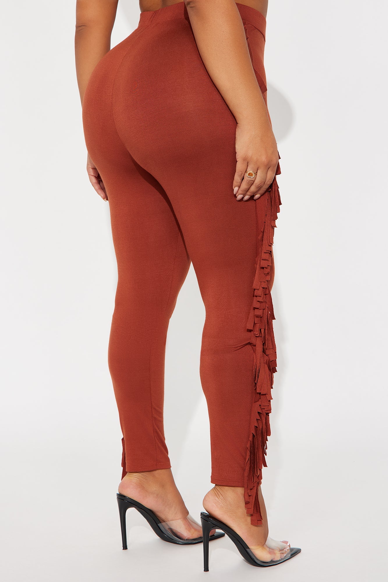 Shake It Like a Fringe Shaker Legging - Rust
