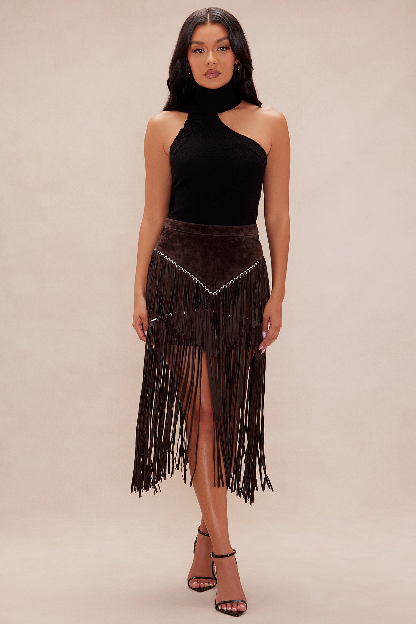 Suede Nashville Mini Skirt - Brown