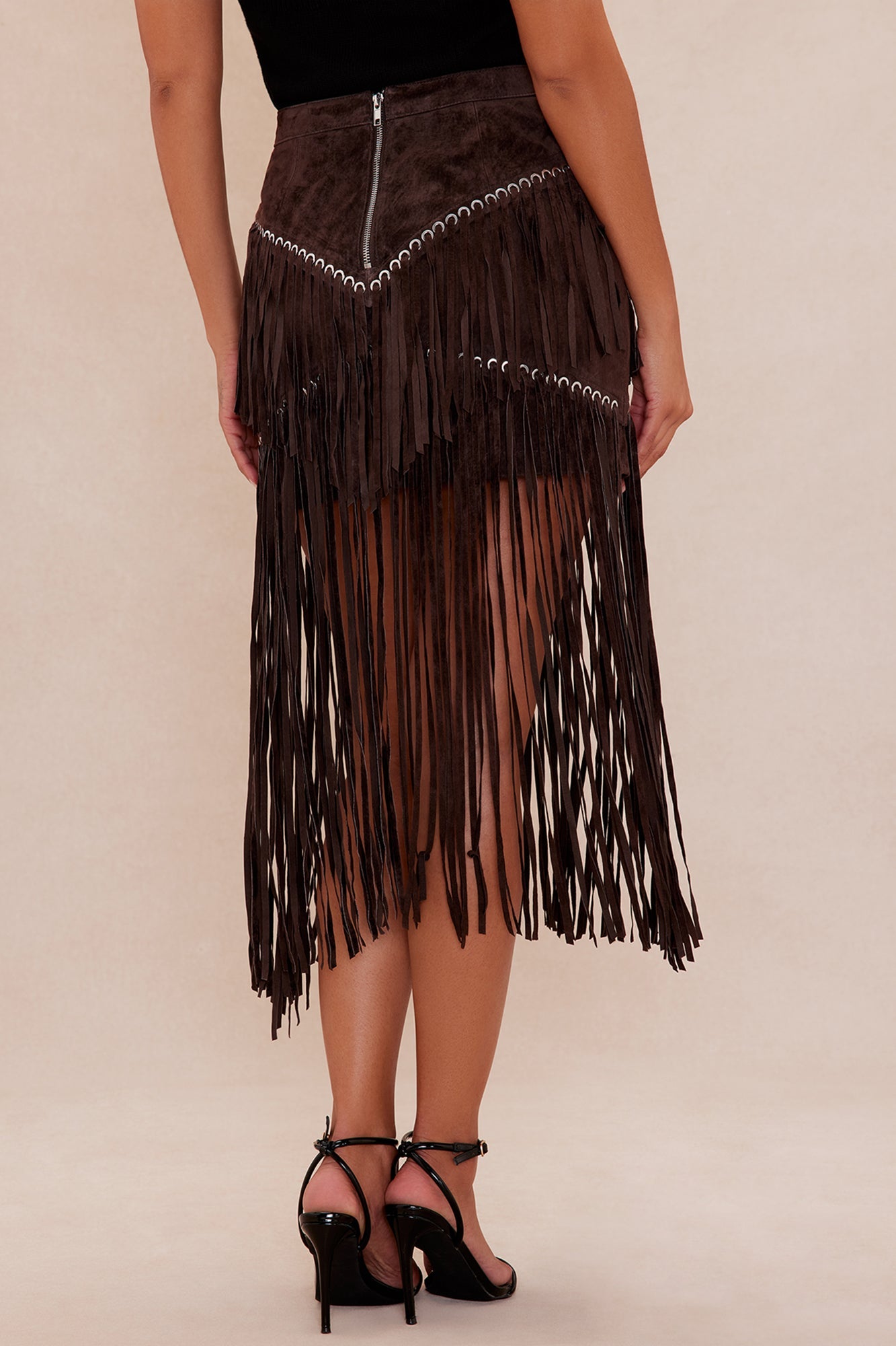 Suede Nashville Mini Skirt - Brown