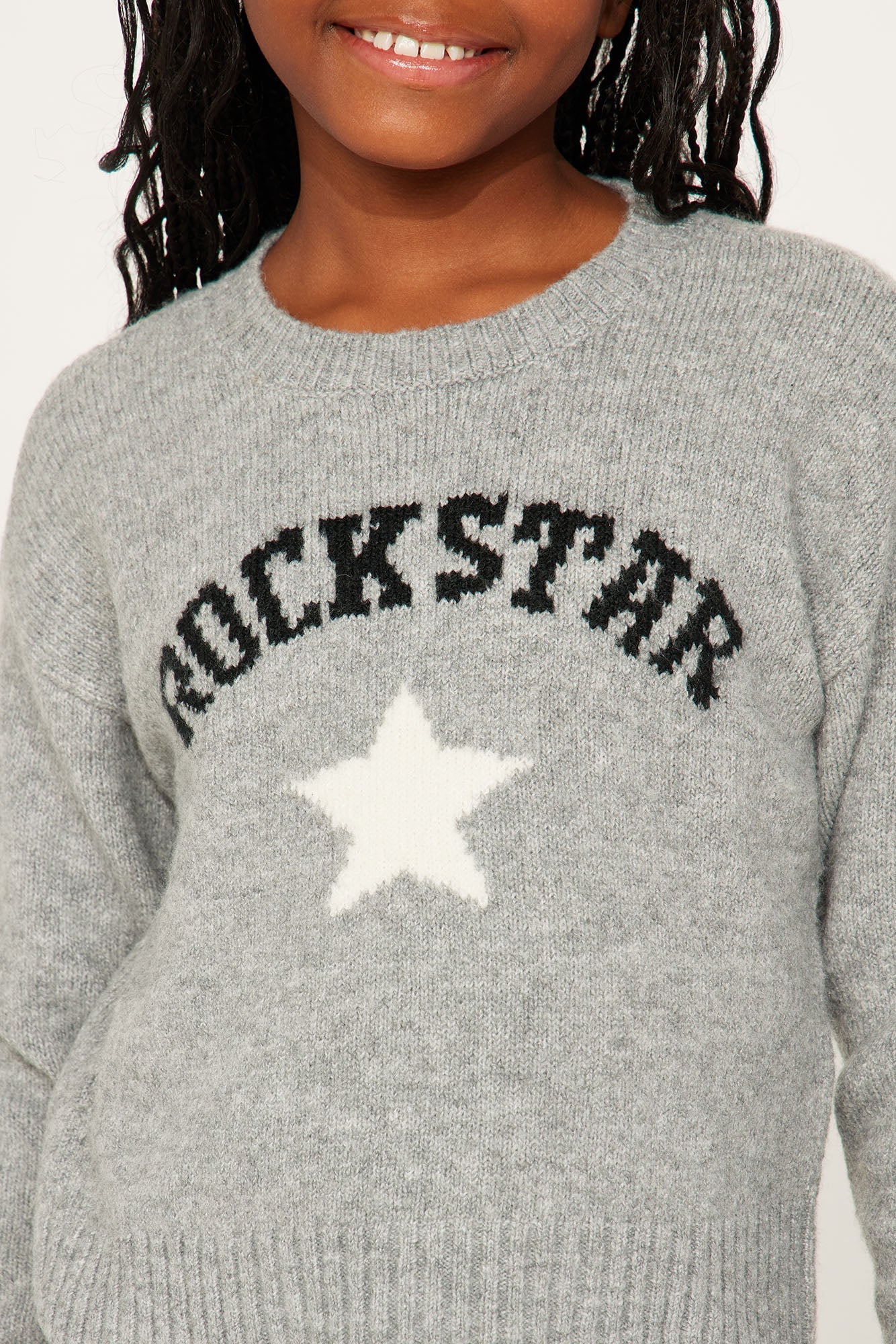 Mini Party Like A Rock Star Pullover Sweater - Grey