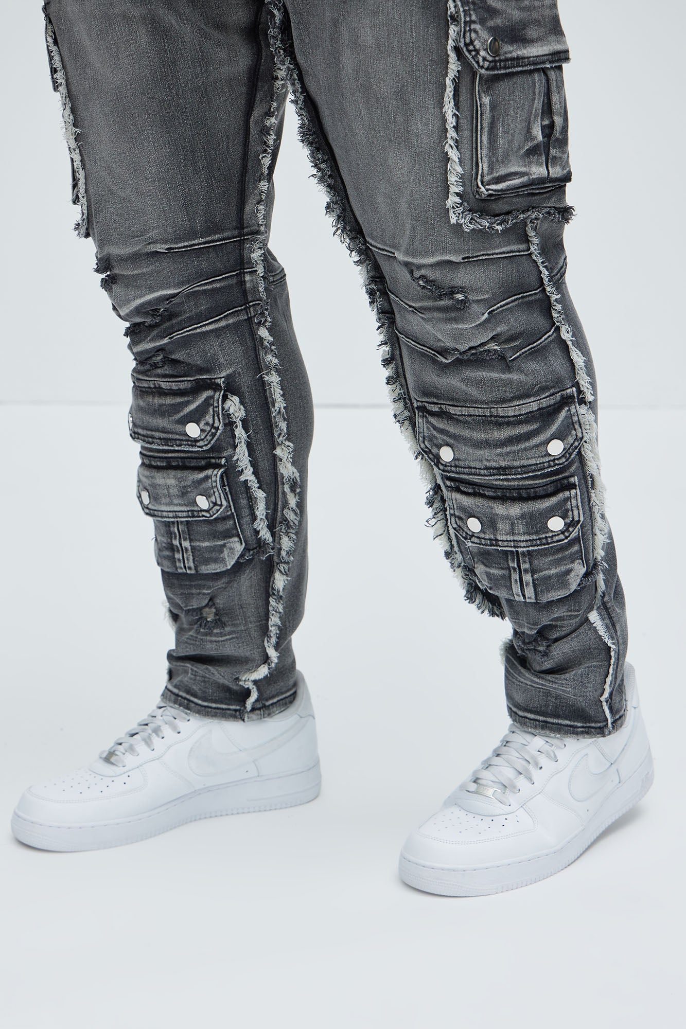Risky Business Slim Cargo Jeans - Black Wash