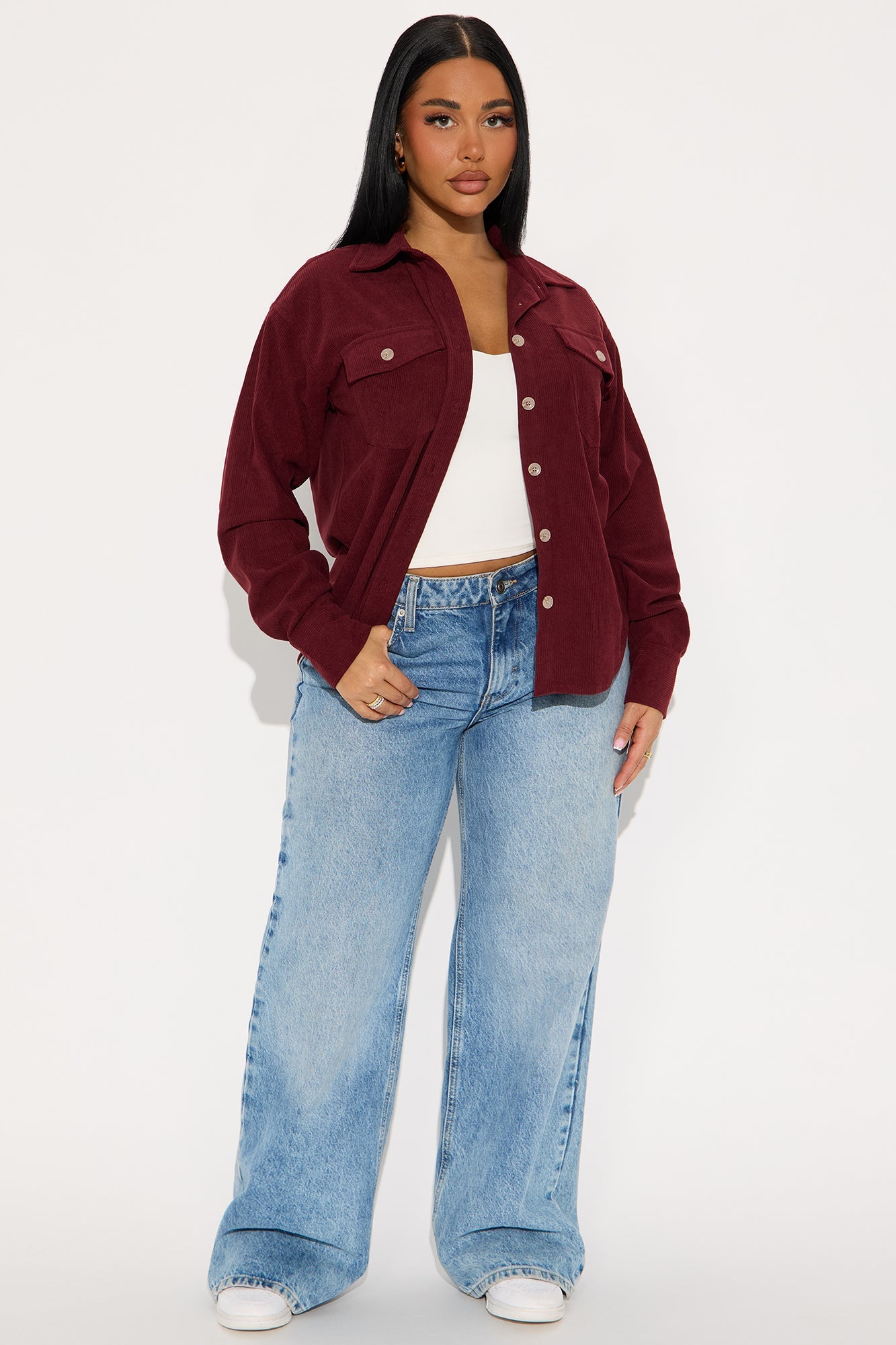 Fair Trade Corduroy Shirt - Burgundy