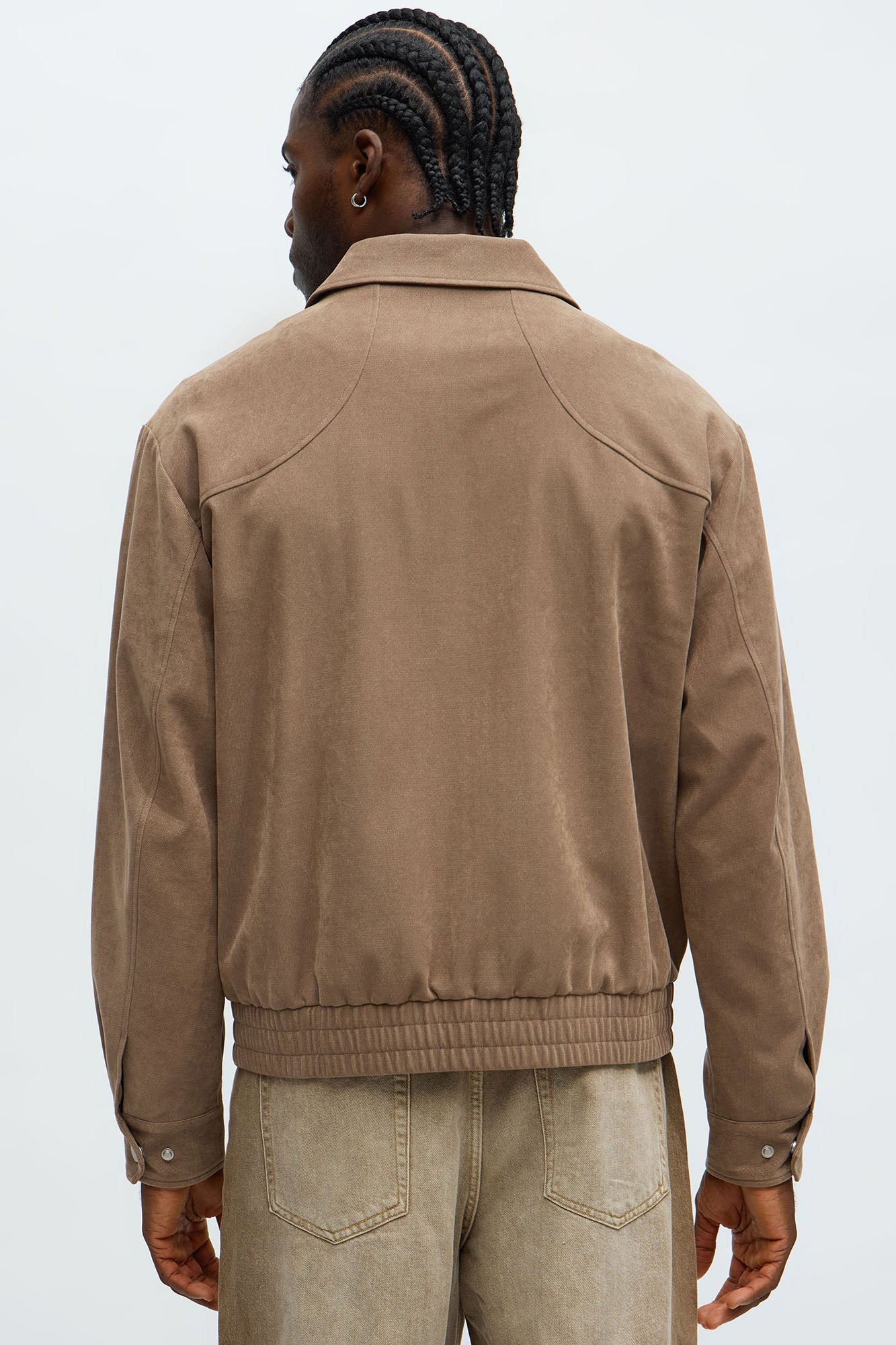 Side Street Paneled Bomber Jacket - Brown