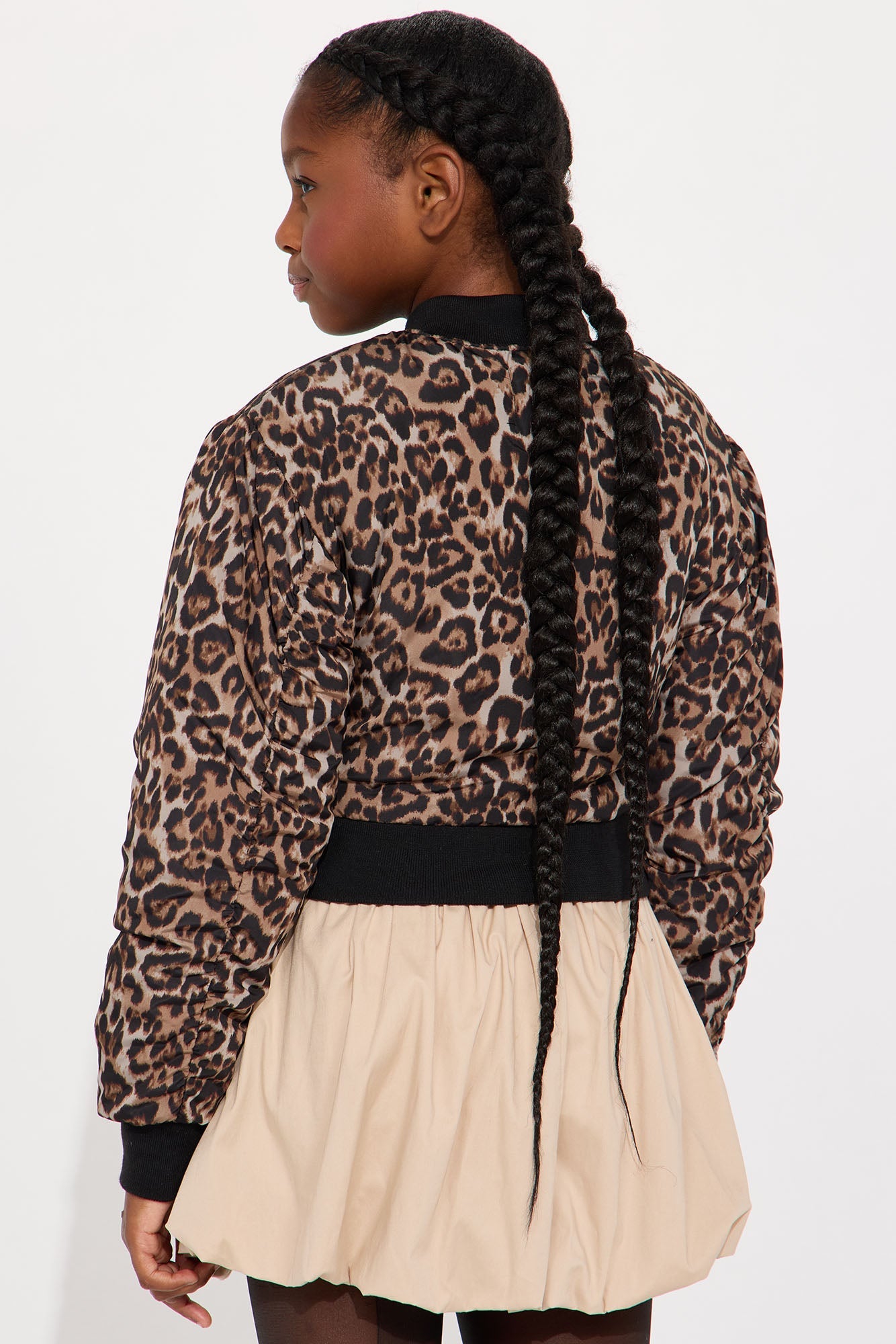 Mini Nelle Animal Print Bomber Jacket - Leopard