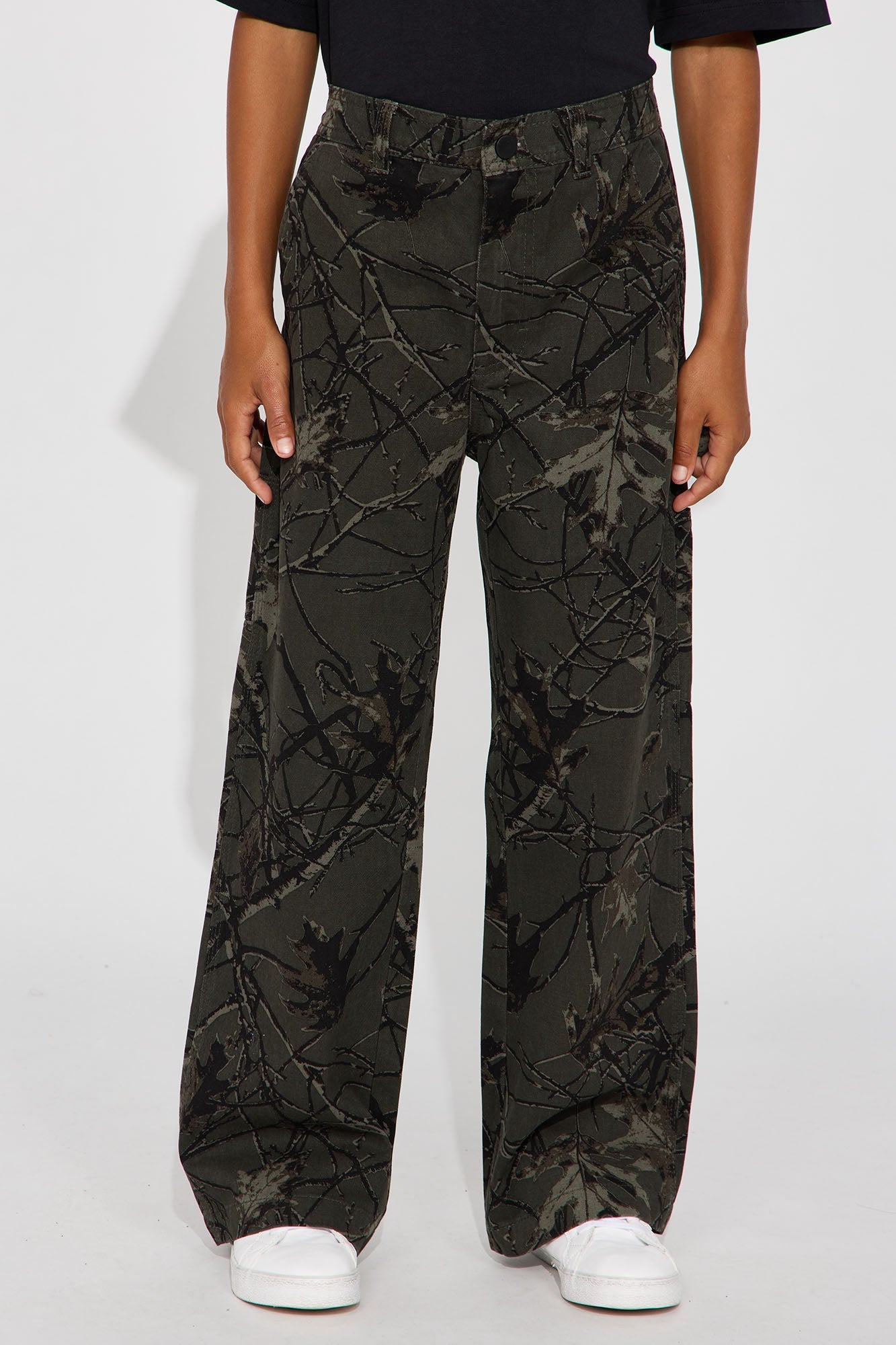 Mini Straight Woodland Mirage Carpenter Pants - Black Wash