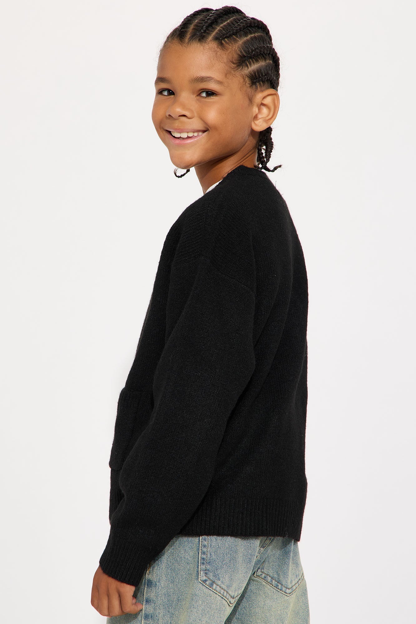 Mini Cropped Harbor Ash Cardigan - Black