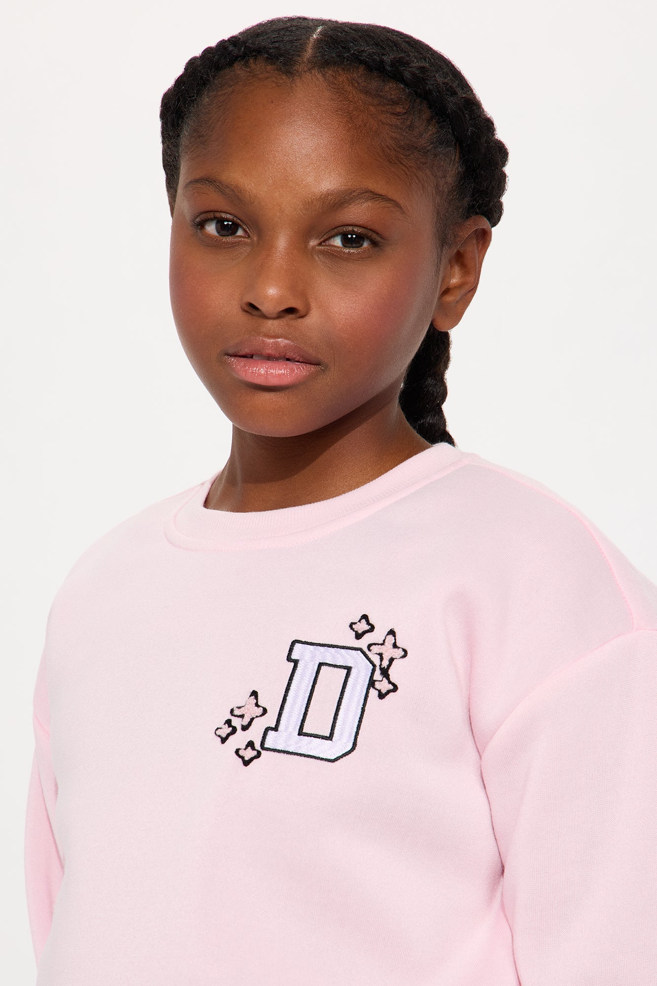 Mini Delusional Sweatshirt And Pleated Skirt Set - Light Pink