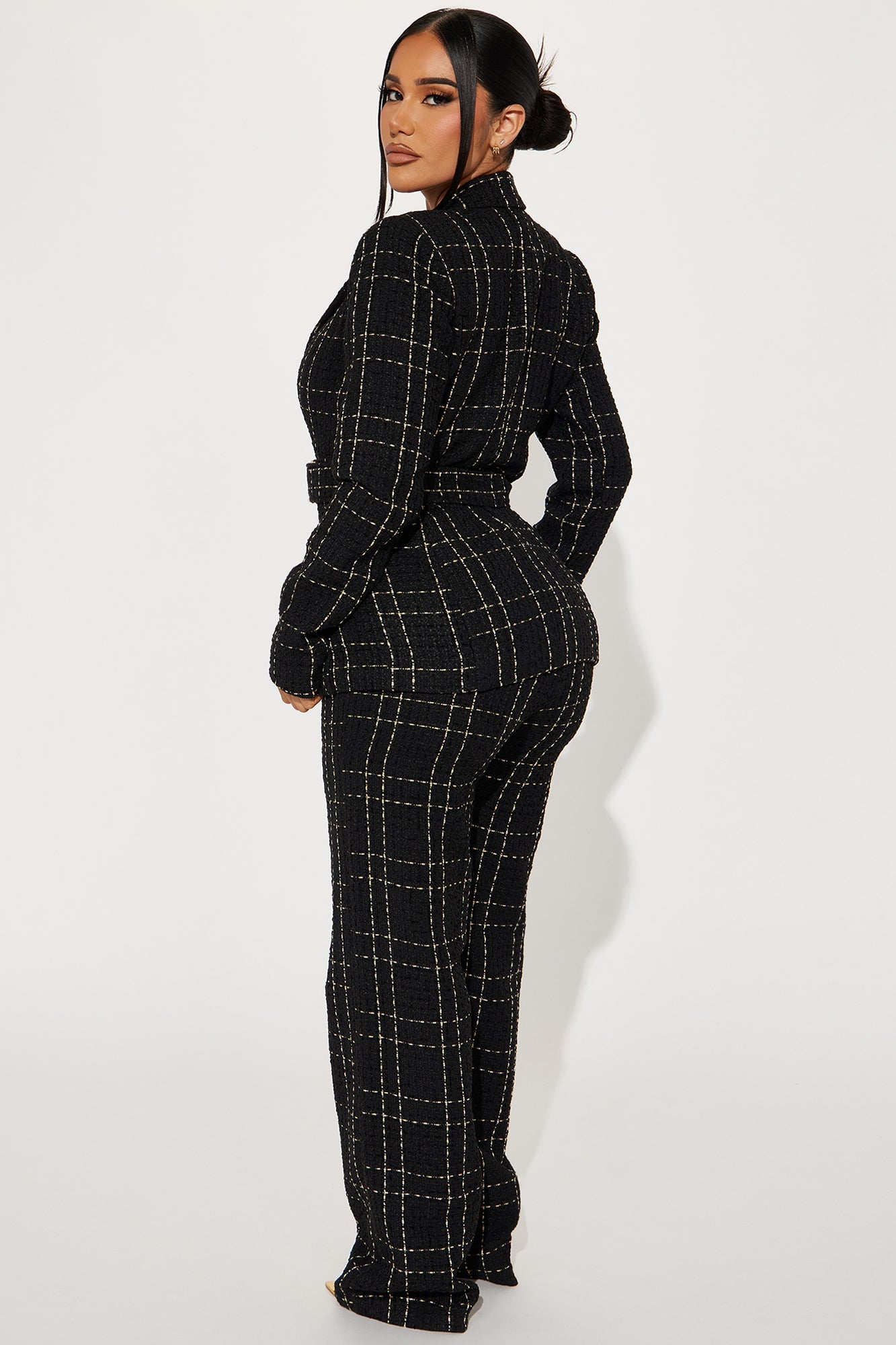 In Control Tweed Pant Set - Black