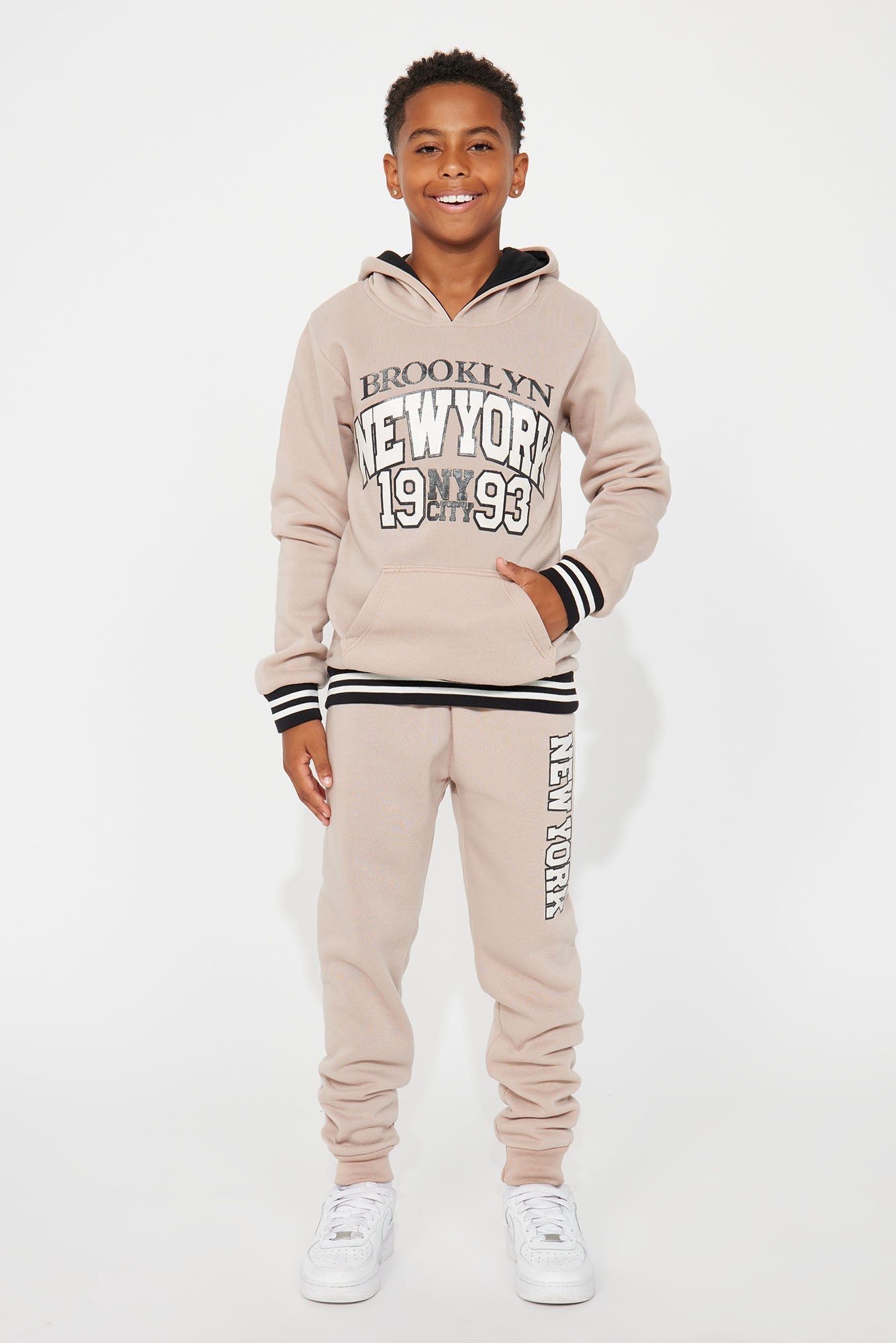 Mini NYC 93 Fleece Set - Tan