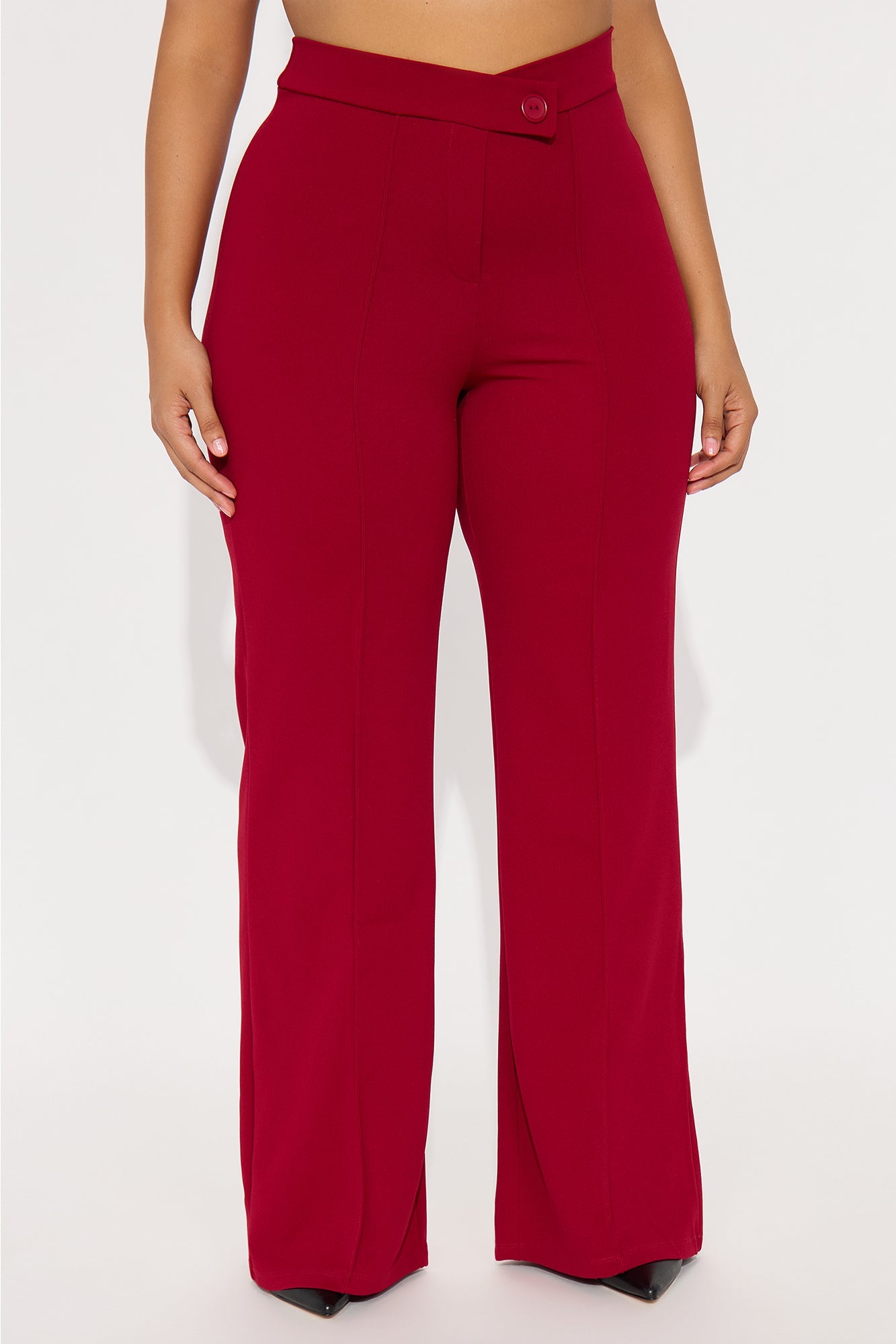 Call It Even Wide Leg Dress Pants - Burgundy