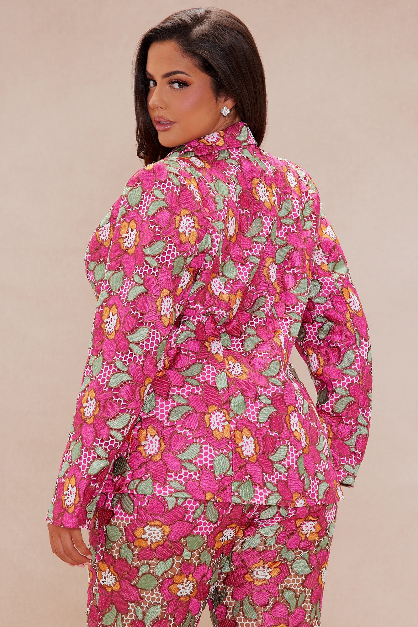 Maura Embroidered Blazer - Pink/combo