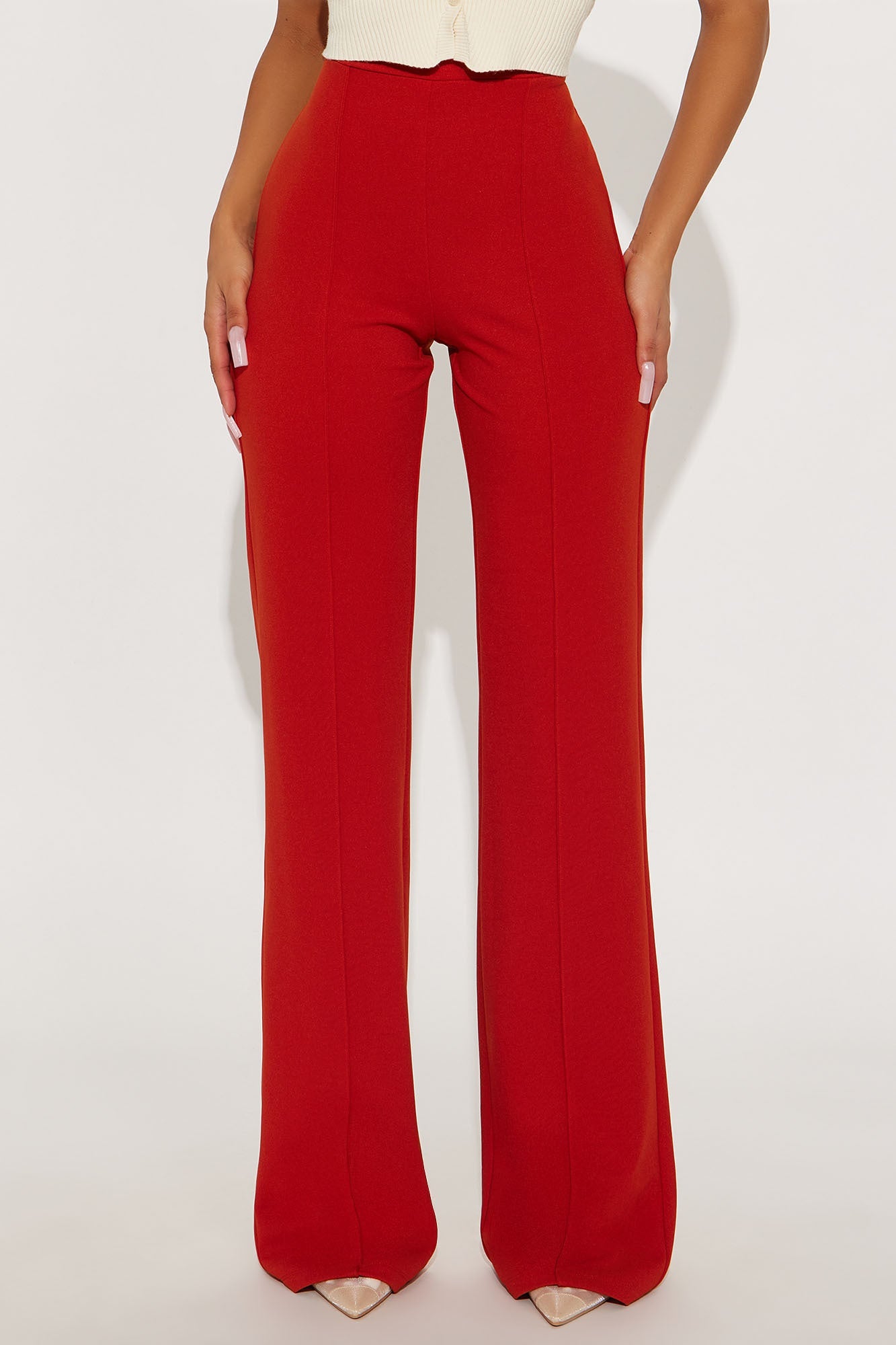 Tall Victoria High Waisted Dress Pants - Rust