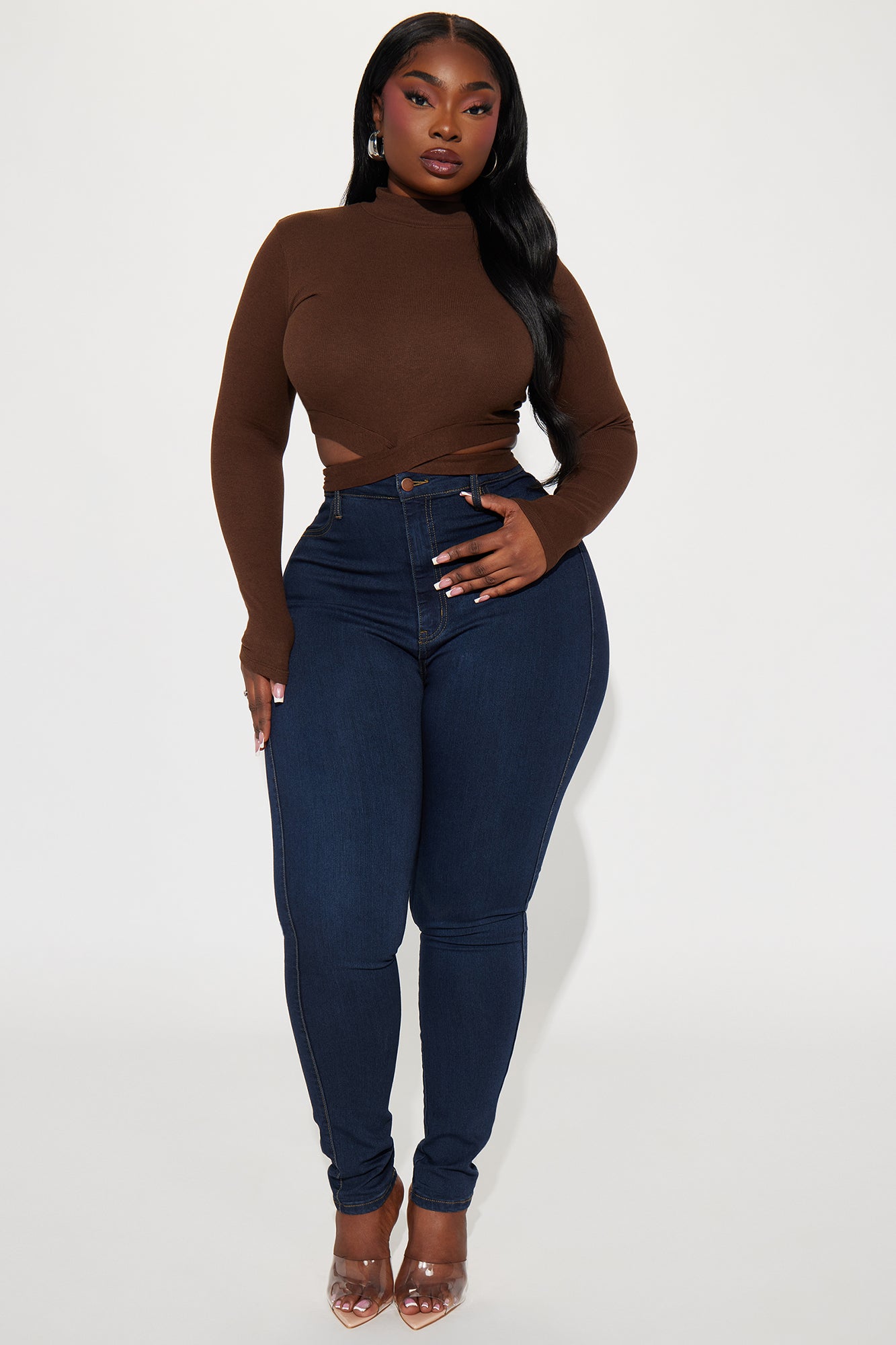Perfect Timing Crop Top - Brown