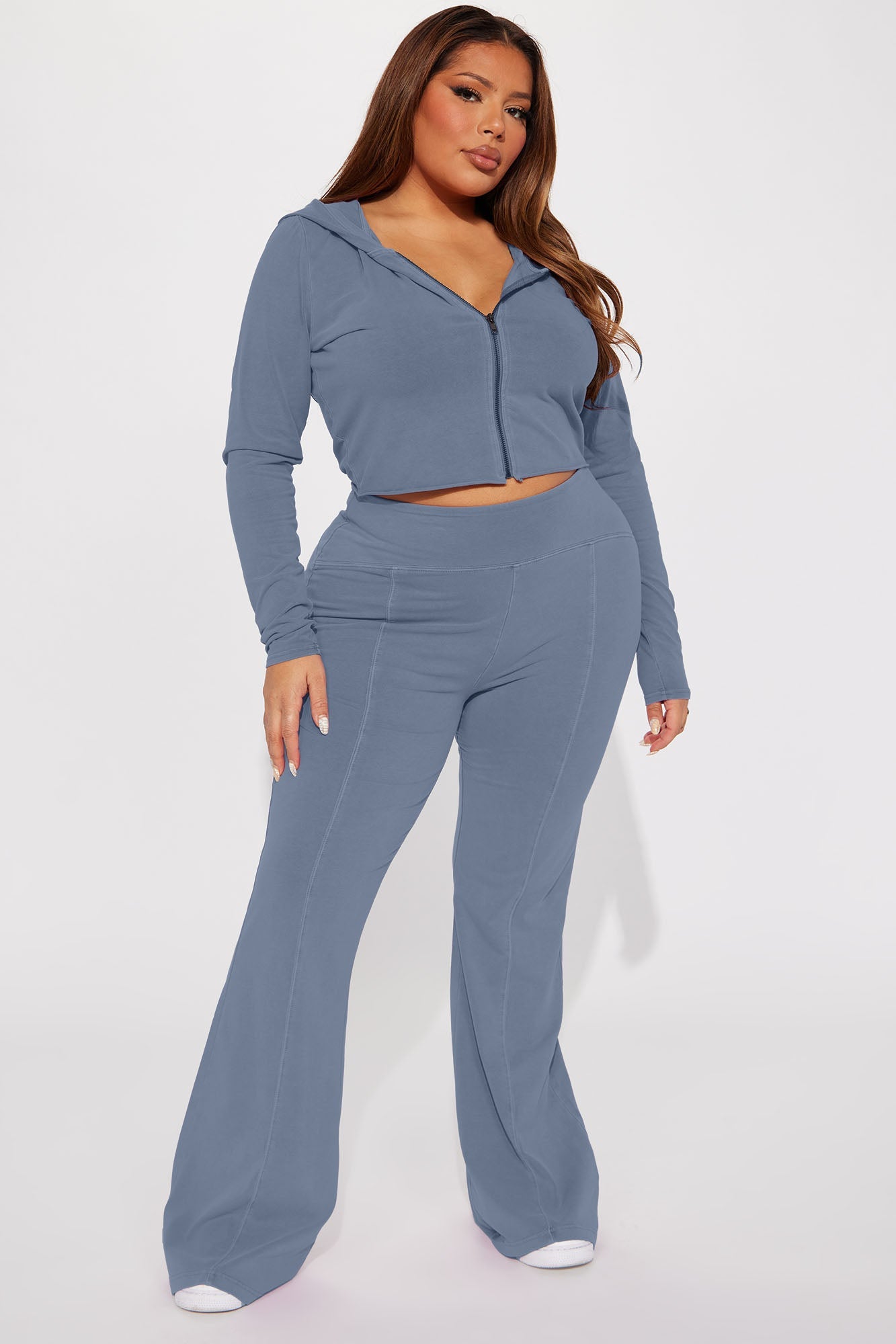 Need Me Vintage Wash Pant Set - Light Blue