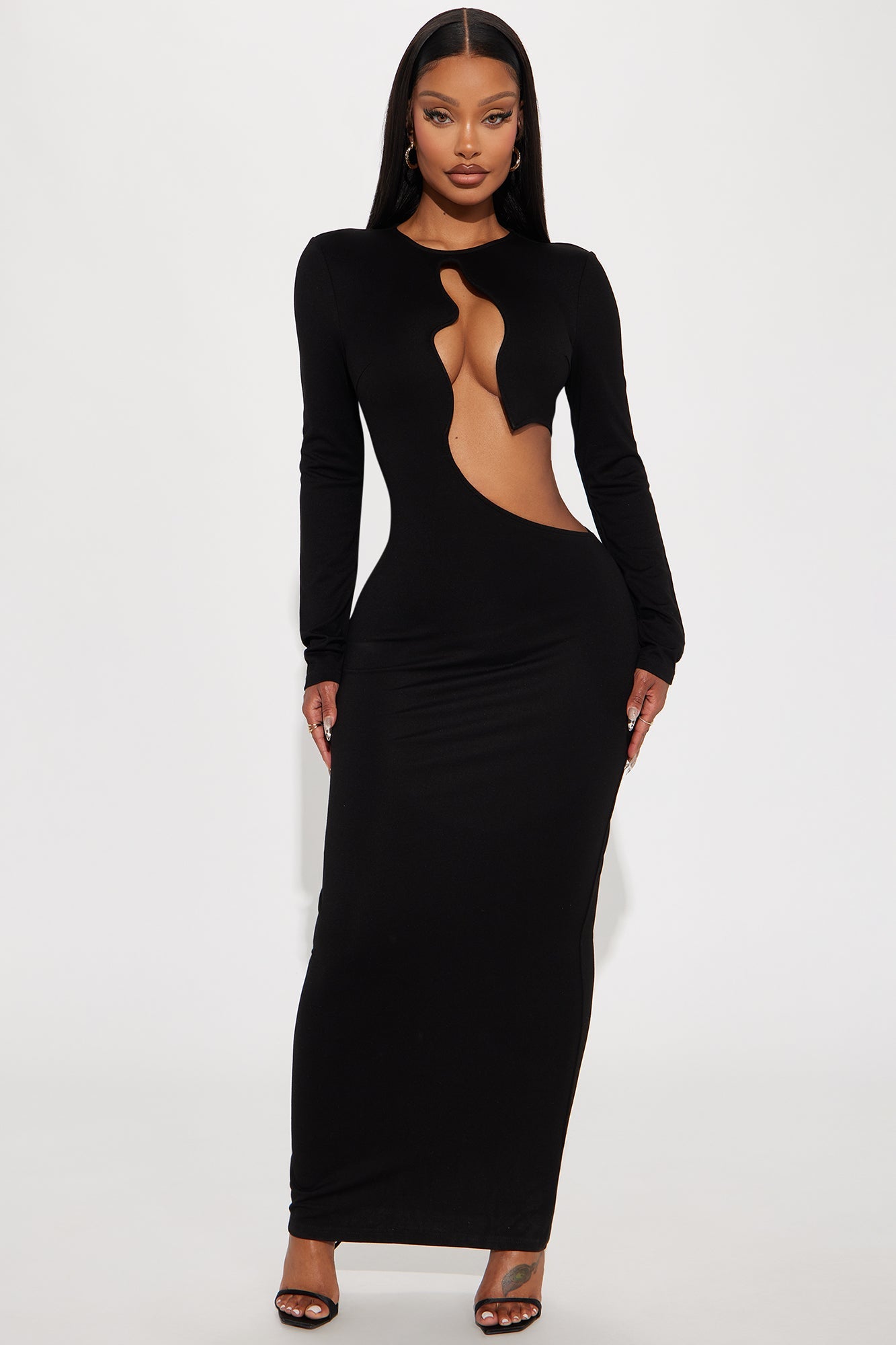 Denise Cut Out Maxi Dress - Black