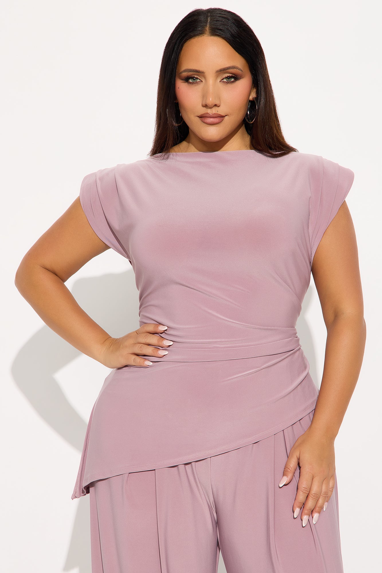 Bold Moves Wide Leg Pant Set - Mauve