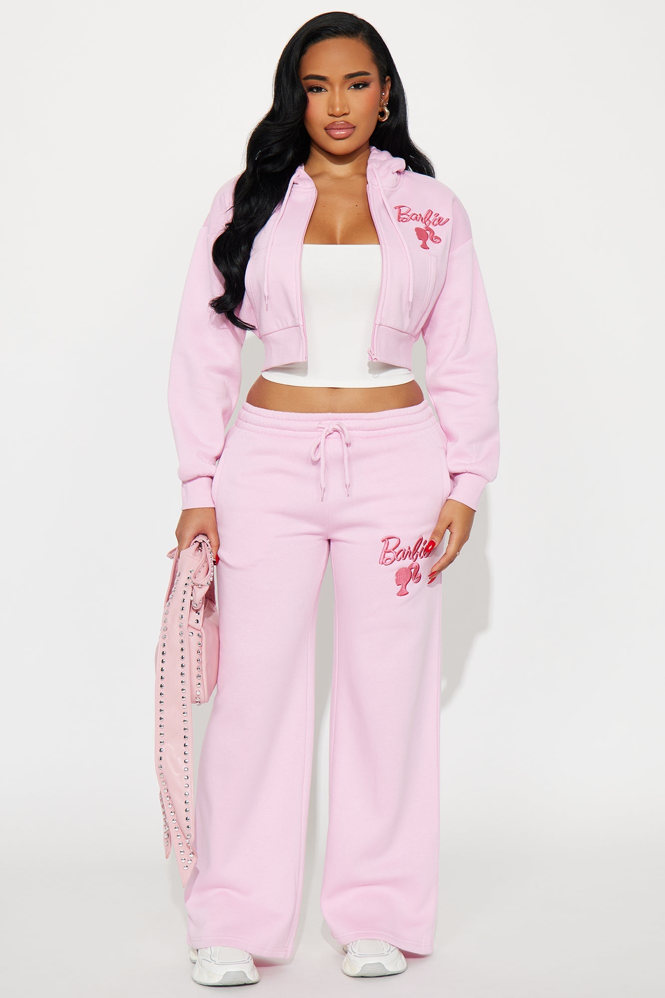 I Feel Fantastic Barbie Fleece Pants - Light Pink