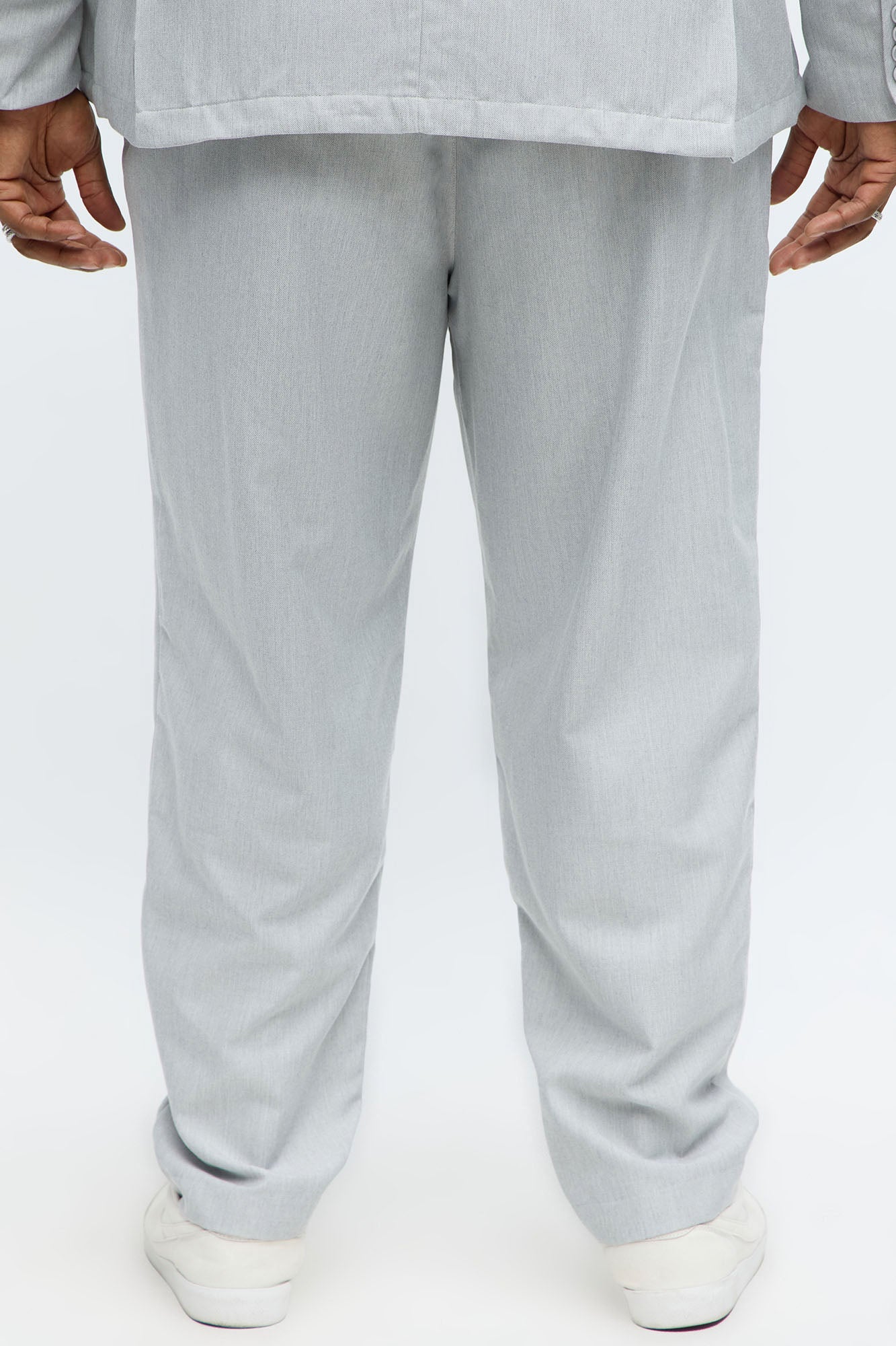 Slim Modern Stretch-Waist Everyday Trouser - Light Grey