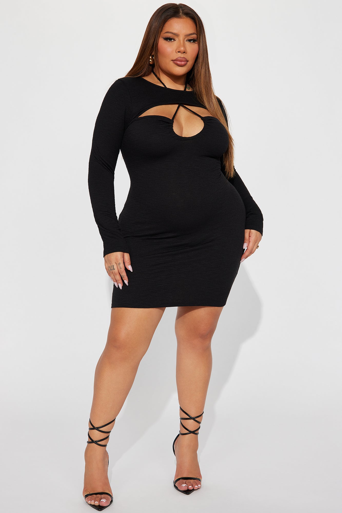 Zoey Textured Mini Dress - Black
