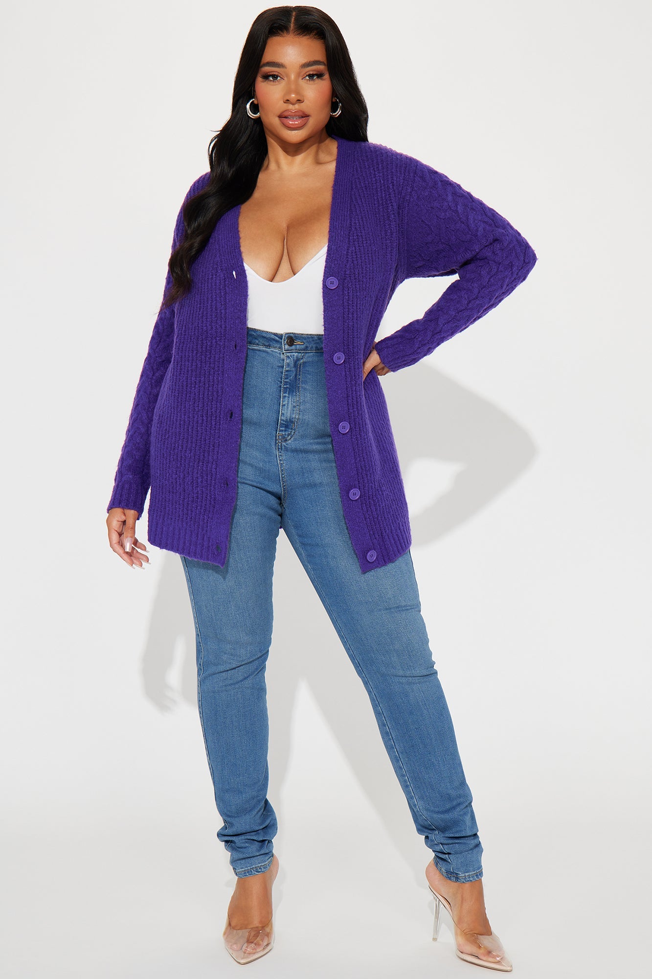 Keoni Cardigan Sweater - Purple