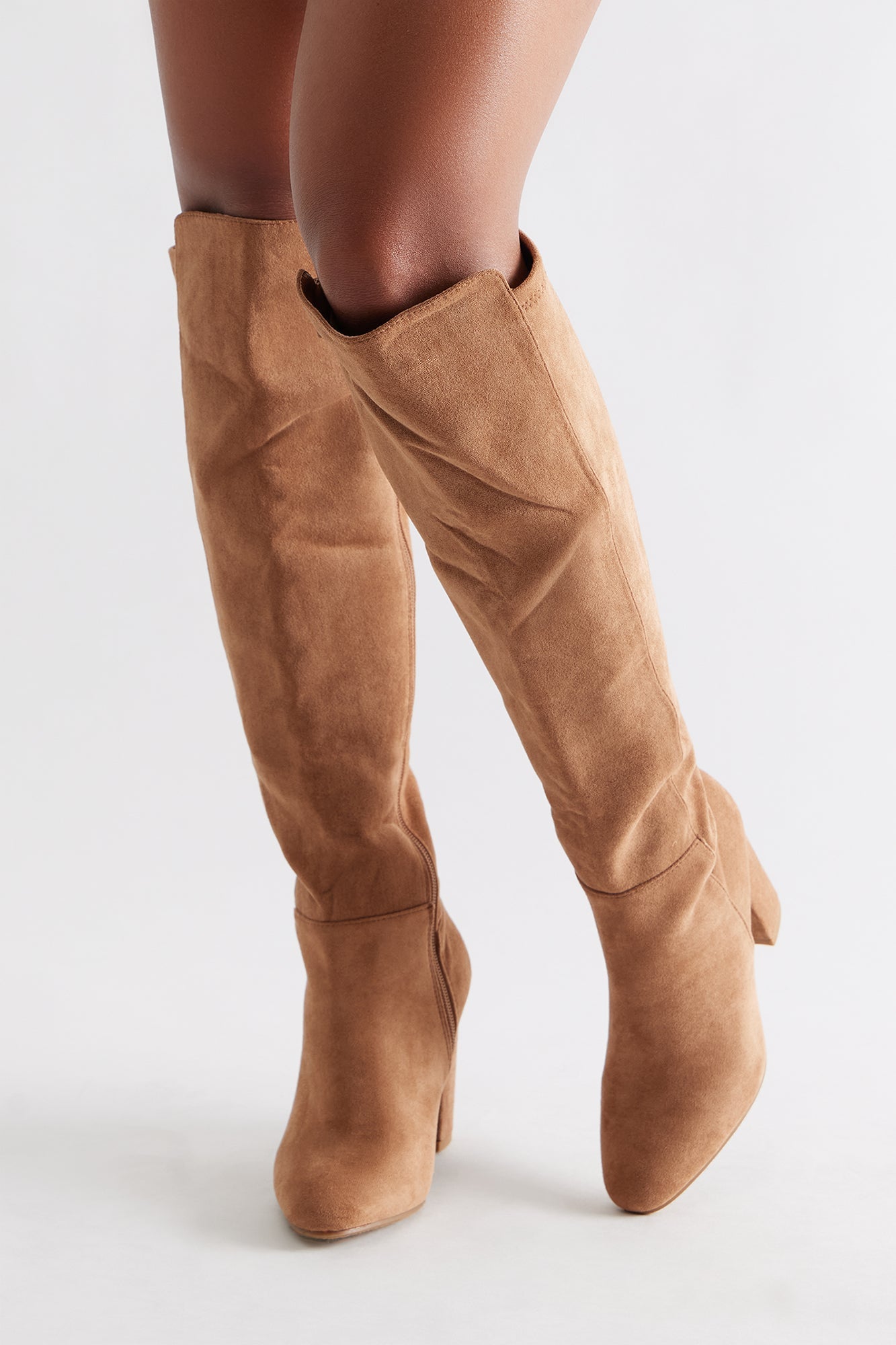 Bridge Faux Suede Boots - Camel