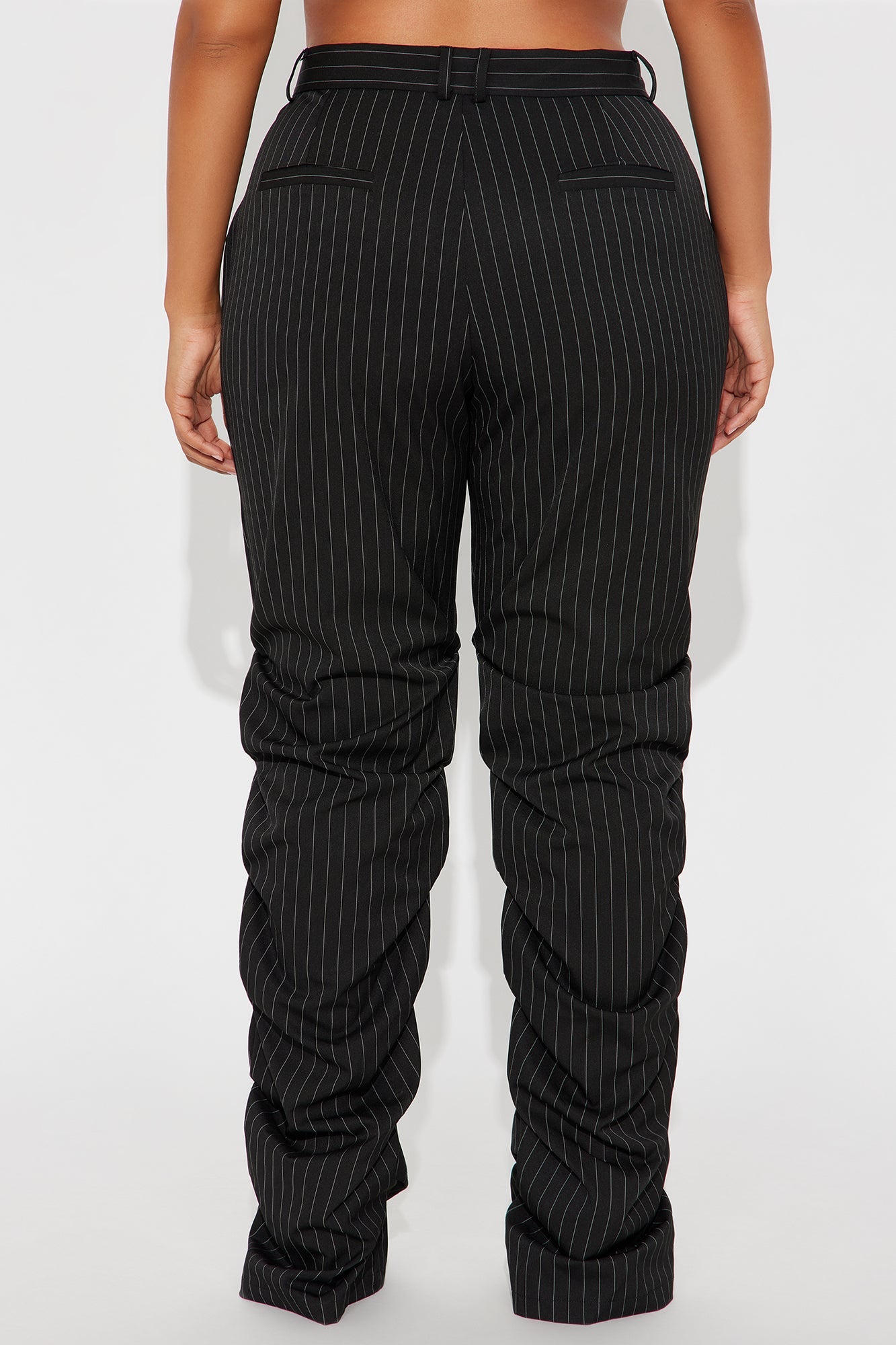 Take Notes Pinstripe Stacked Trouser Pant - Black/White