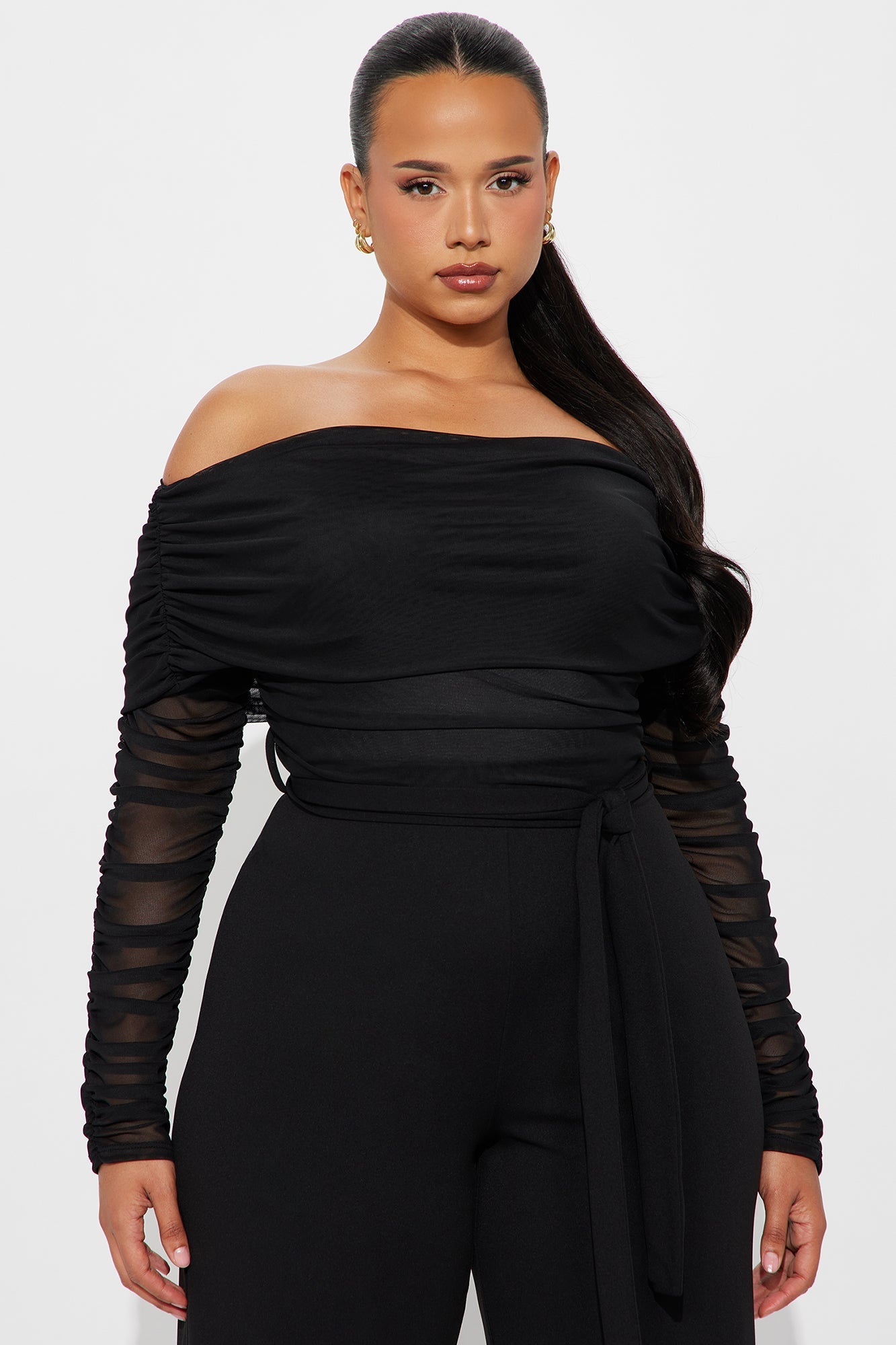 Elianna Off Shoulder Jumpsuit - Black