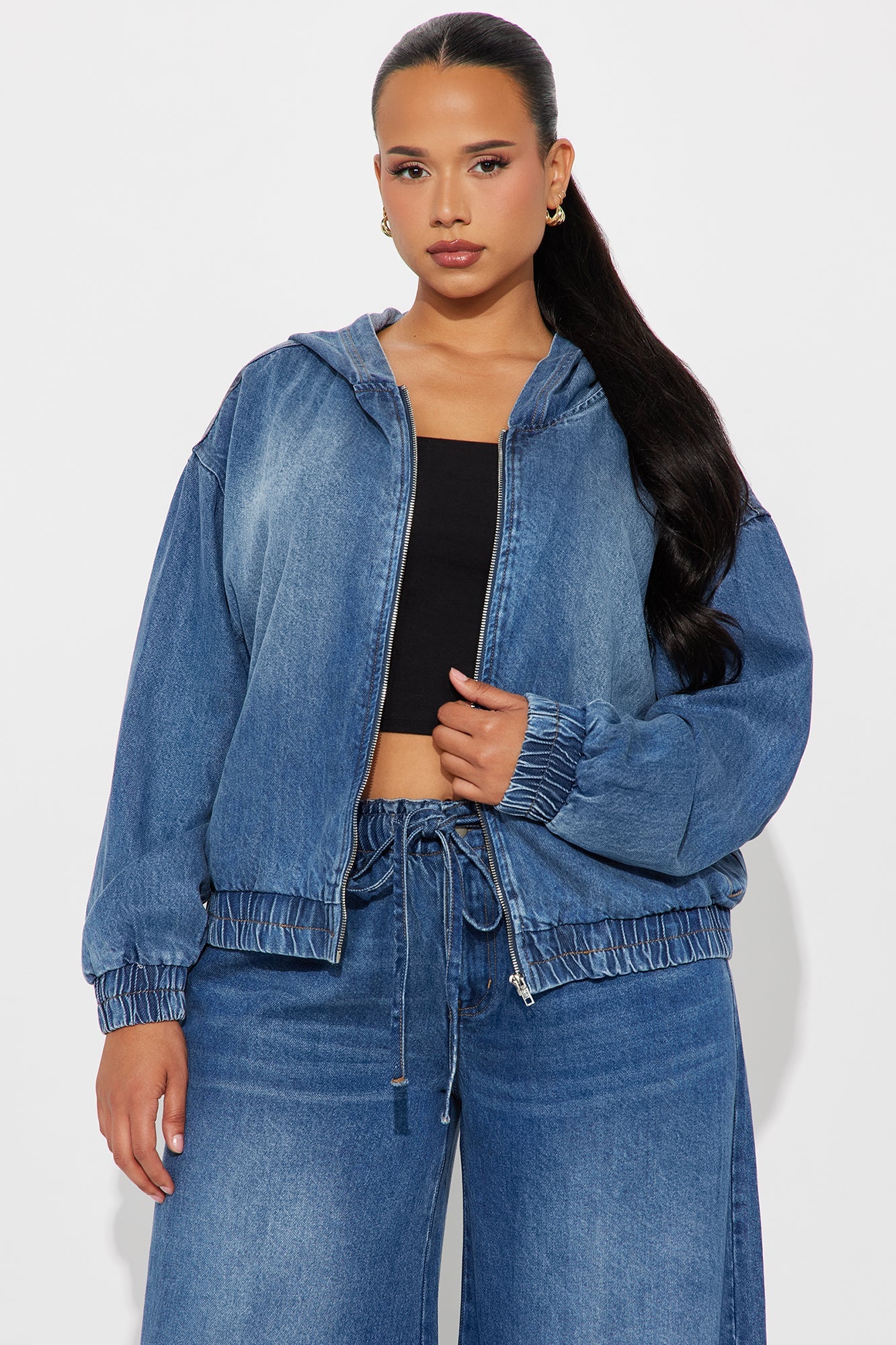 Brunswick Denim Bomber Jacket - Dark Wash