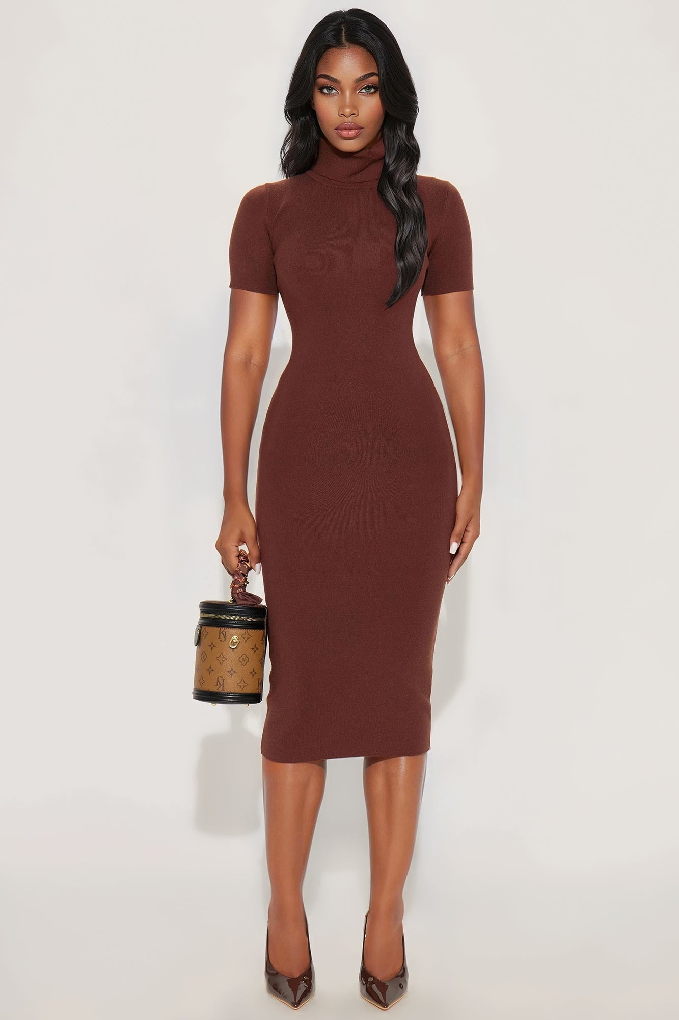 On Read Sweater Midi Dress - Chocolate