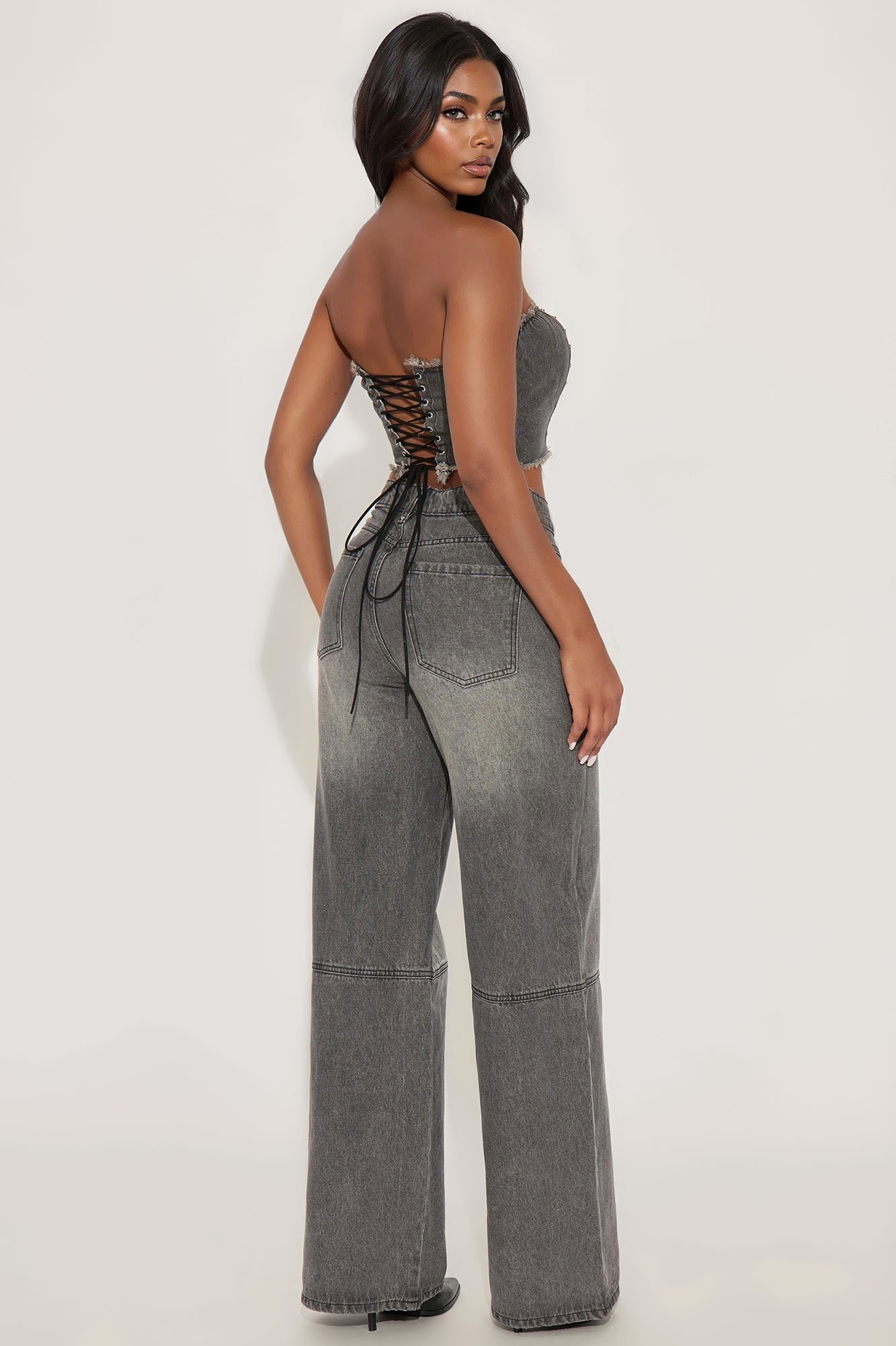 Ember Denim 3 Piece Pant Set - Black