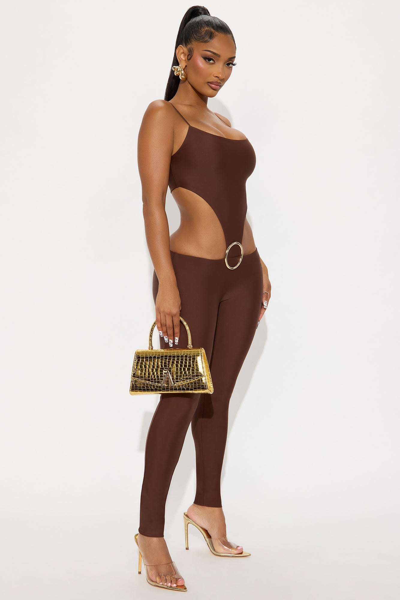 Maren Form Double Lined Jumpsuit - Chocolate