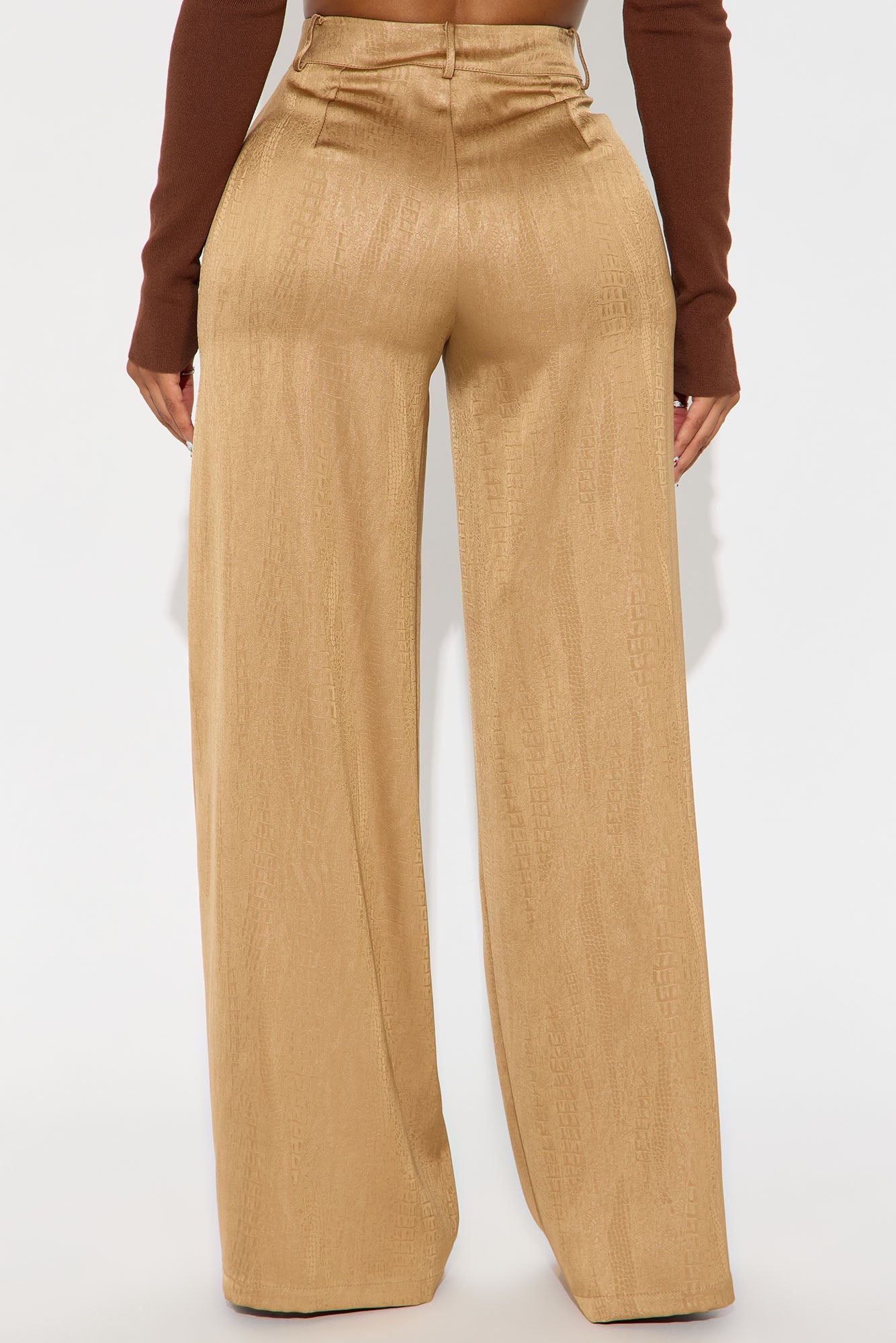 Olandria Textured Wide Leg Pant 33 - Gold