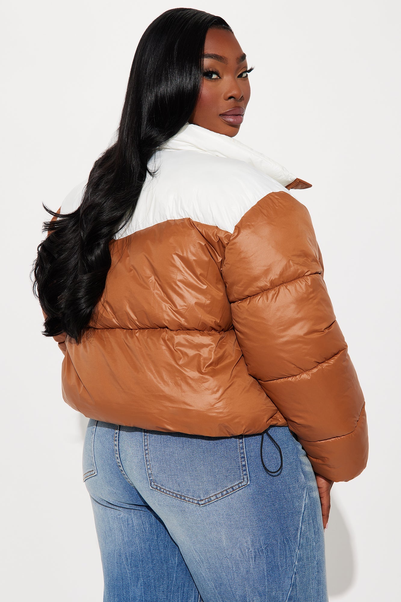 Raquel Puffer Jacket - Brown/combo