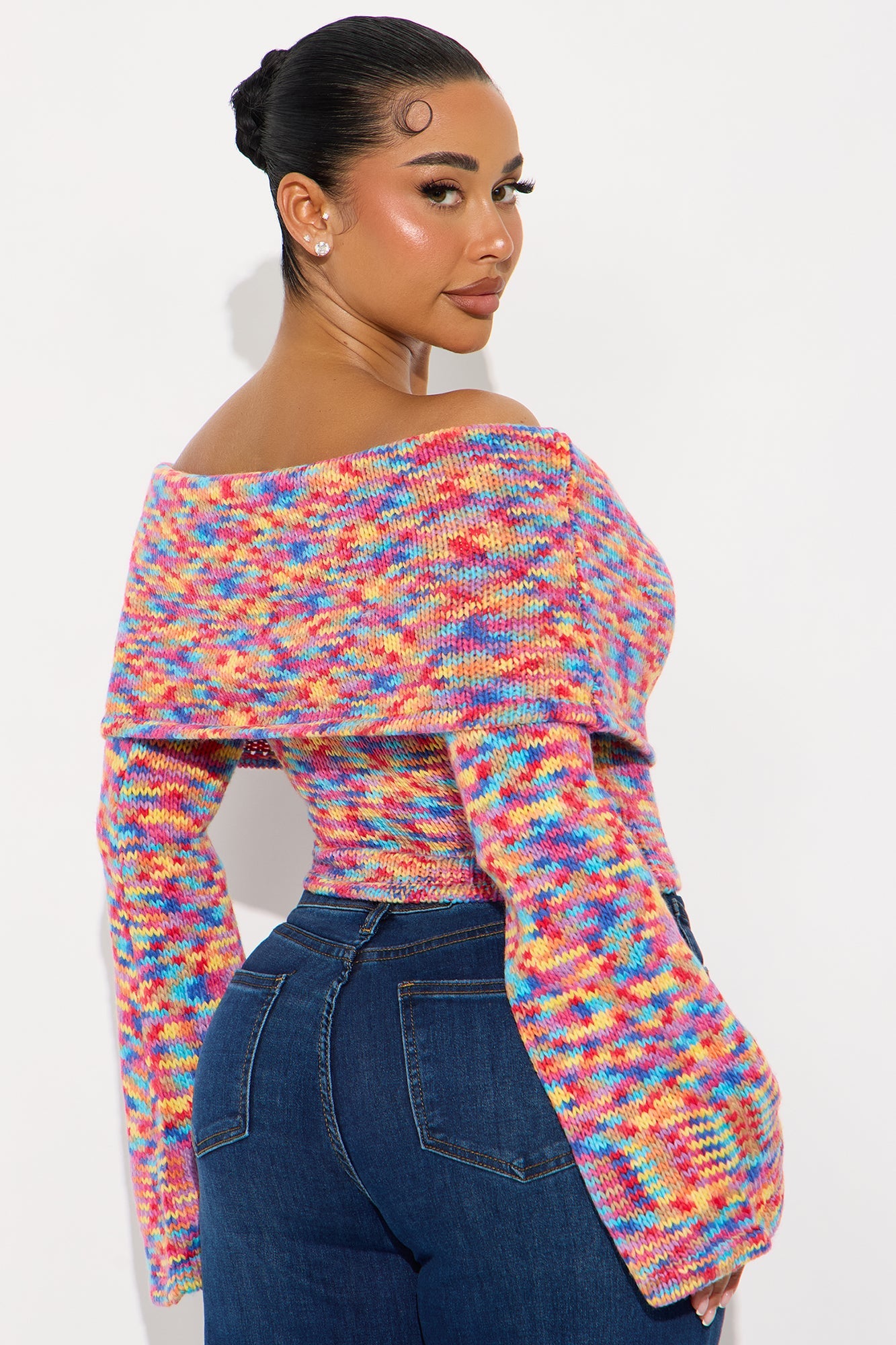 Rainbow Energy Colorblock Sweater Top - Multi Color