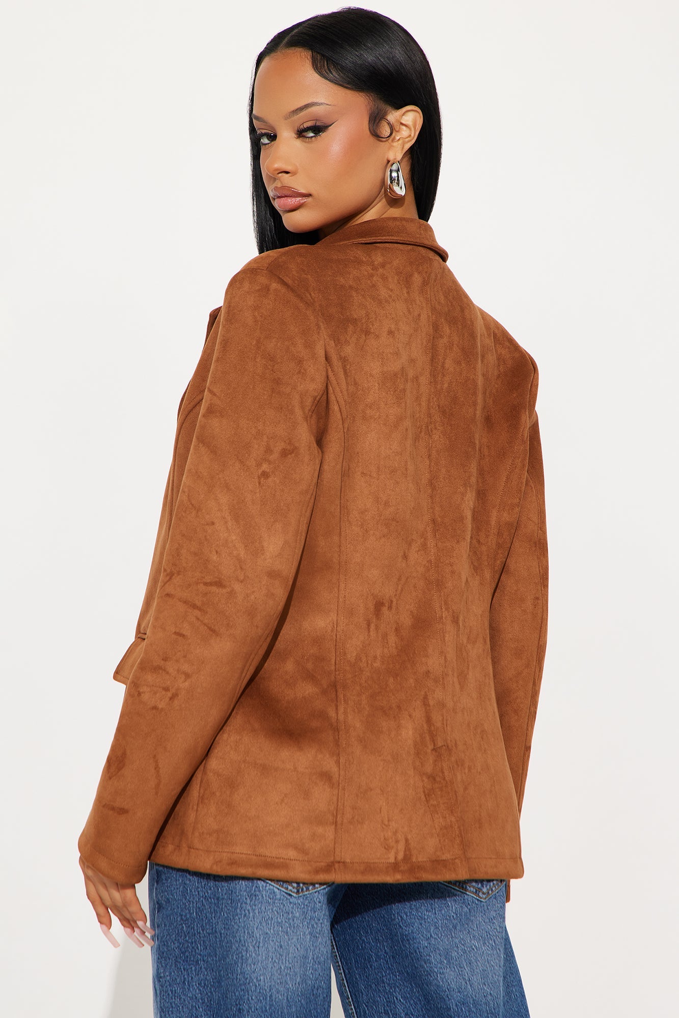 Tory Faux Suede Blazer - Camel